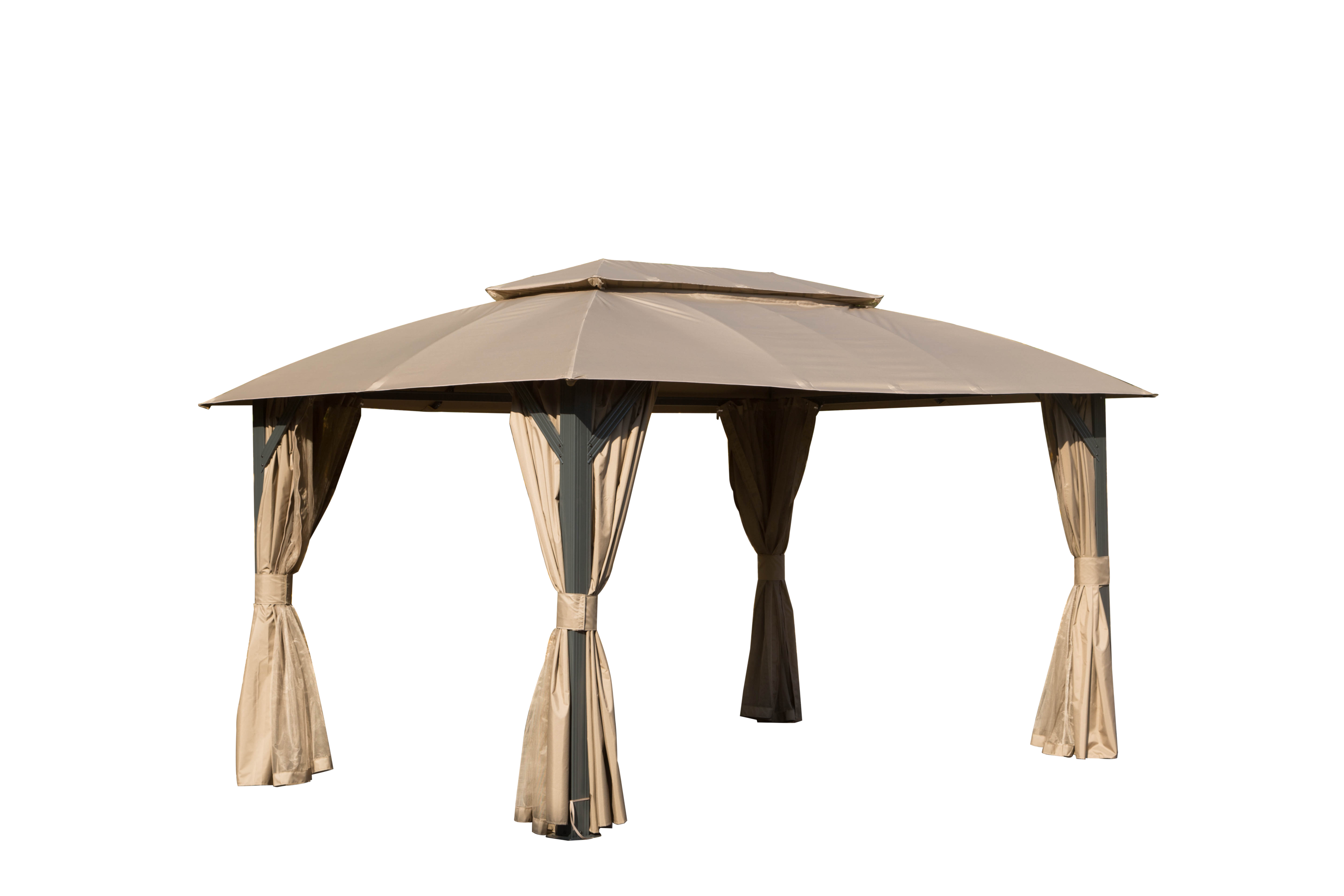 Outdoor Gazebo with Double Roofs, Privacy Curtains, Mosquito Nettings, Heavy Duty Metal Frame Party Tent Canopy for Patio, Backyard, Deck, Lawn