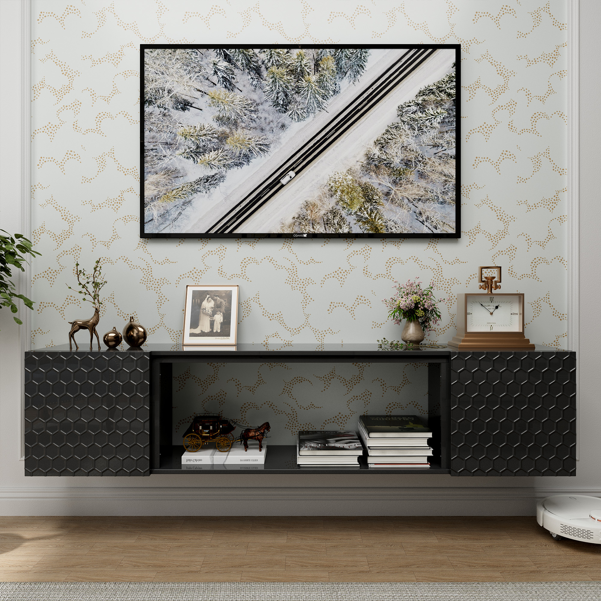 Wall Mount Floating TV Stand up for 70/80 inch TV