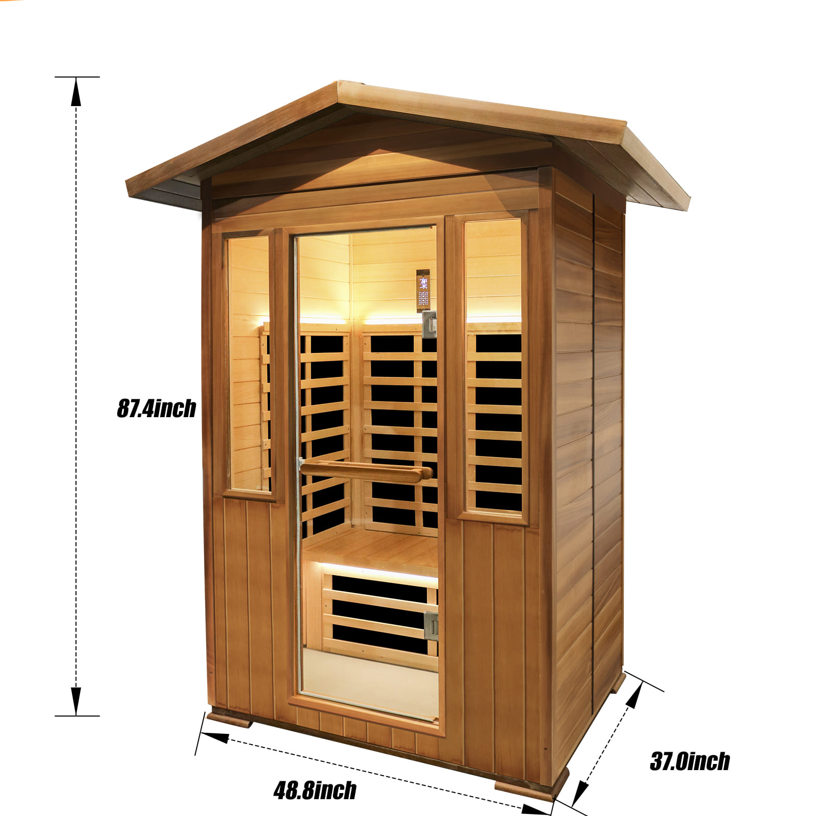 Outdoor Double Red Cedar Far Infrared Sauna Room 