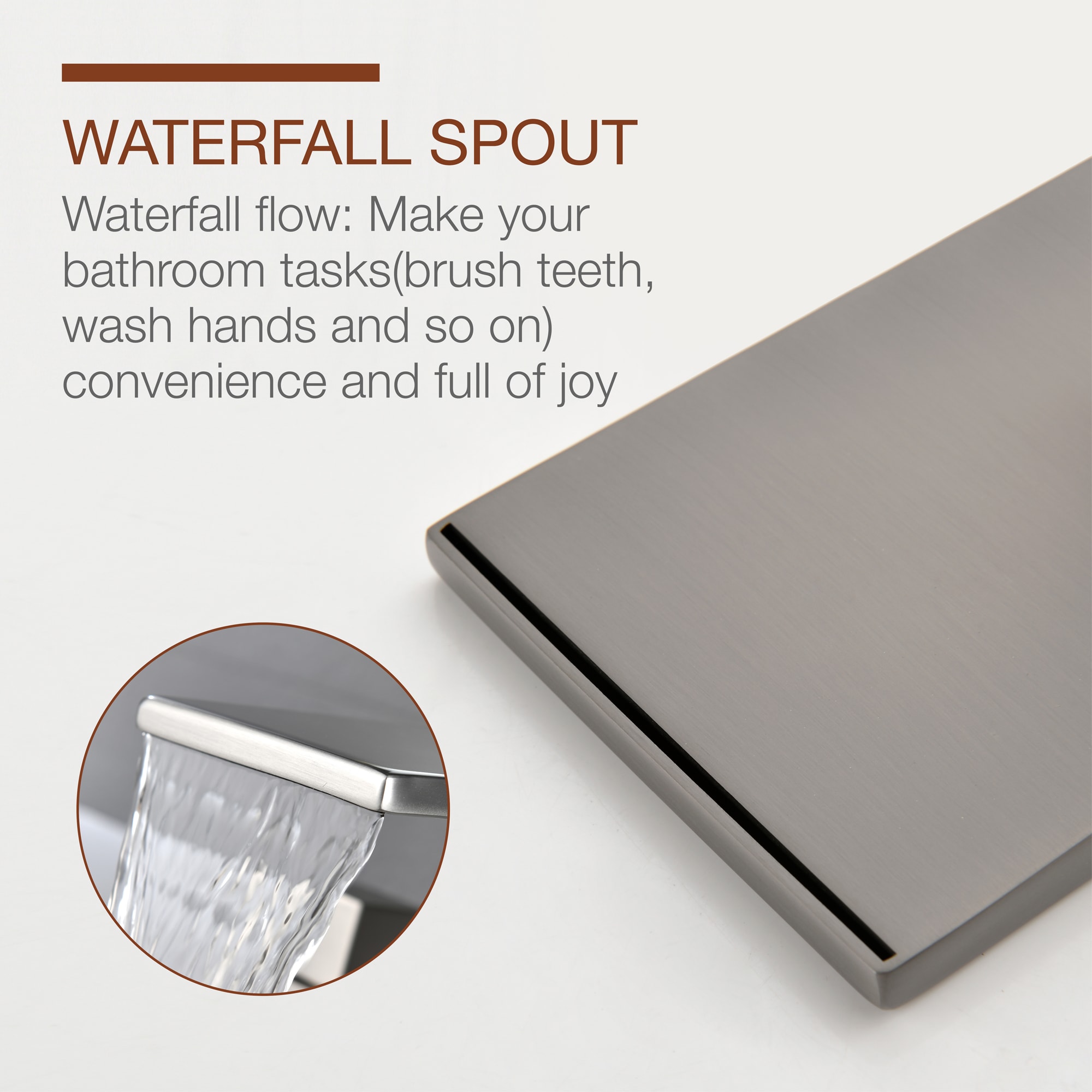 Mondawe Double Handle 8-Inch Center Wide-Spread Bathroom Faucet(Black/Gold/Nickel/Gray)-Mondawe