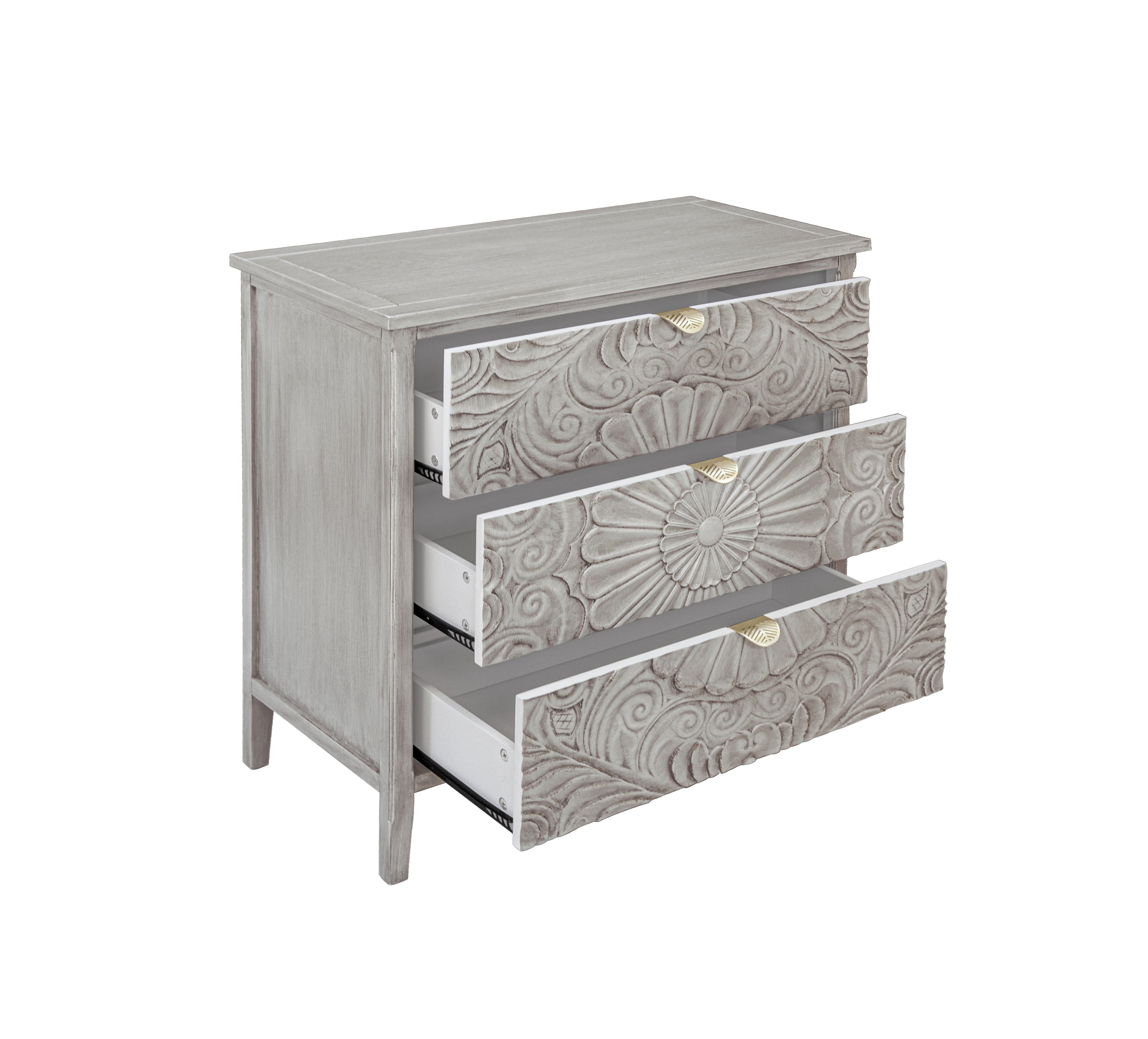 2 Door Cabinet , 3 Drawer Cabinet American Furniture, Suitable for Bedroom, Living Room, Study