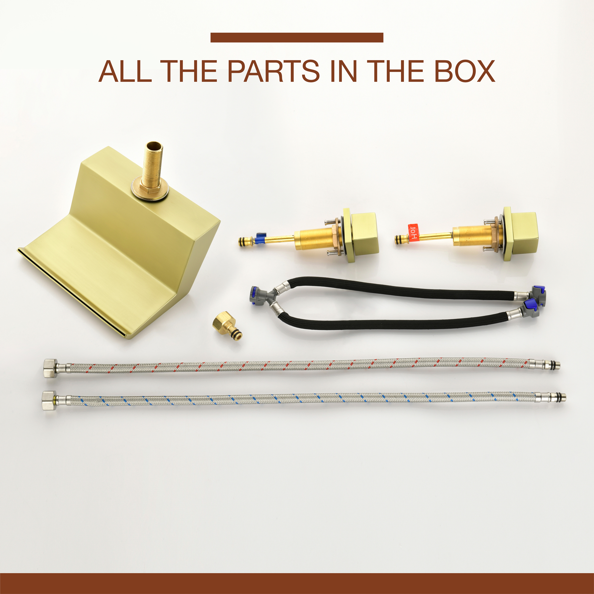 Mondawe Double Handle 8-Inch Center Wide-Spread Bathroom Faucet in Black/Gold/Nickel-Mondawe