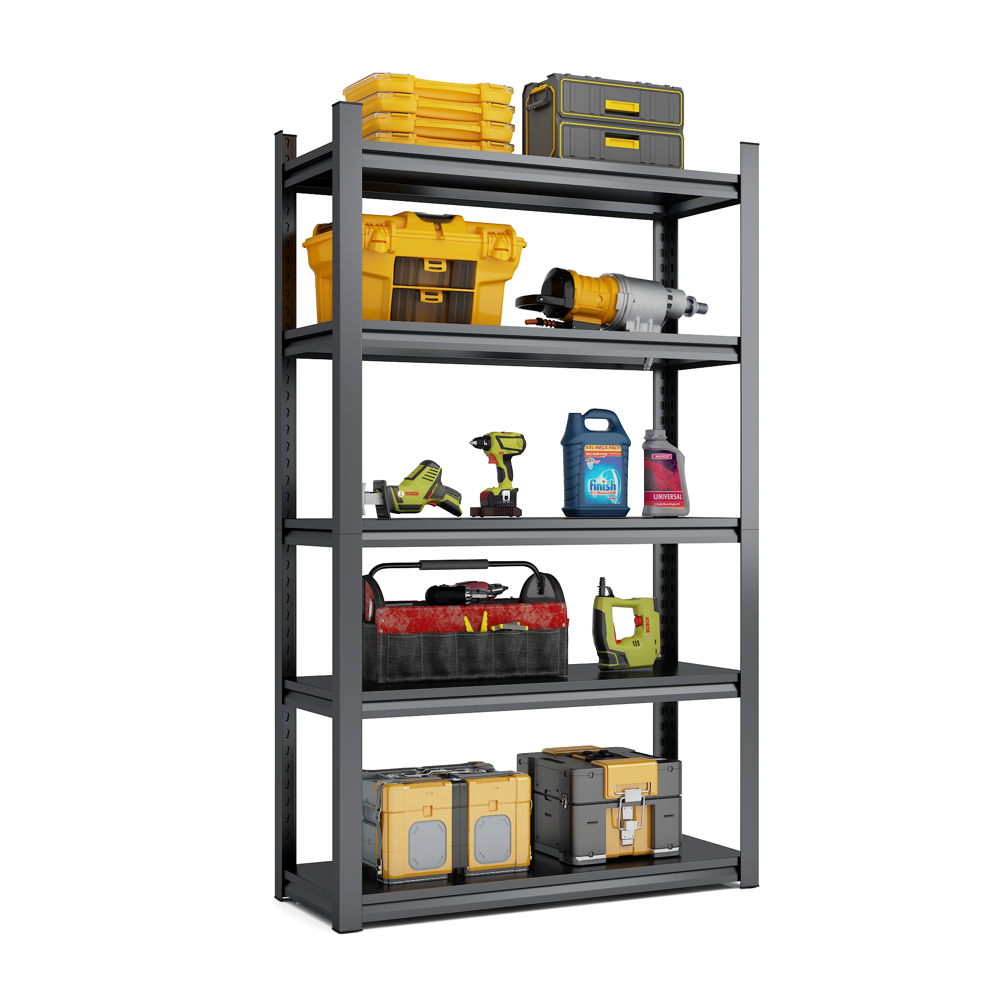 5 Tier Metal Shelves for Storage Garage Shelving 2000LBS Heavy Duty Storage Shelves Adjustable Garage Shelf Industrial Shelving Unit Storage Utility Rack