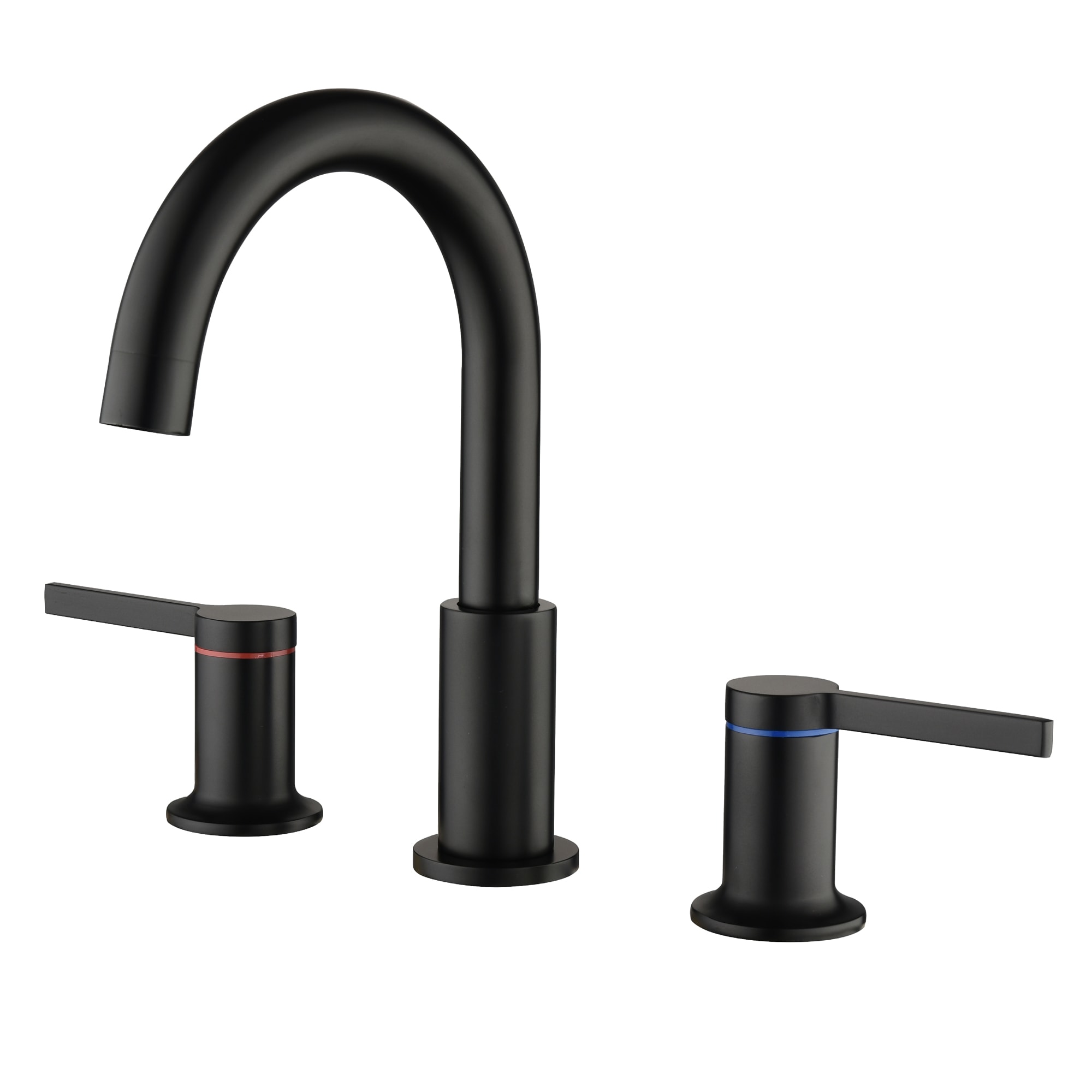 Mondawe Double Handle 8 Inch Brass 3 Hole Widespread Bathroom Sink Faucet in Black/Gold/Nickel-Mondawe