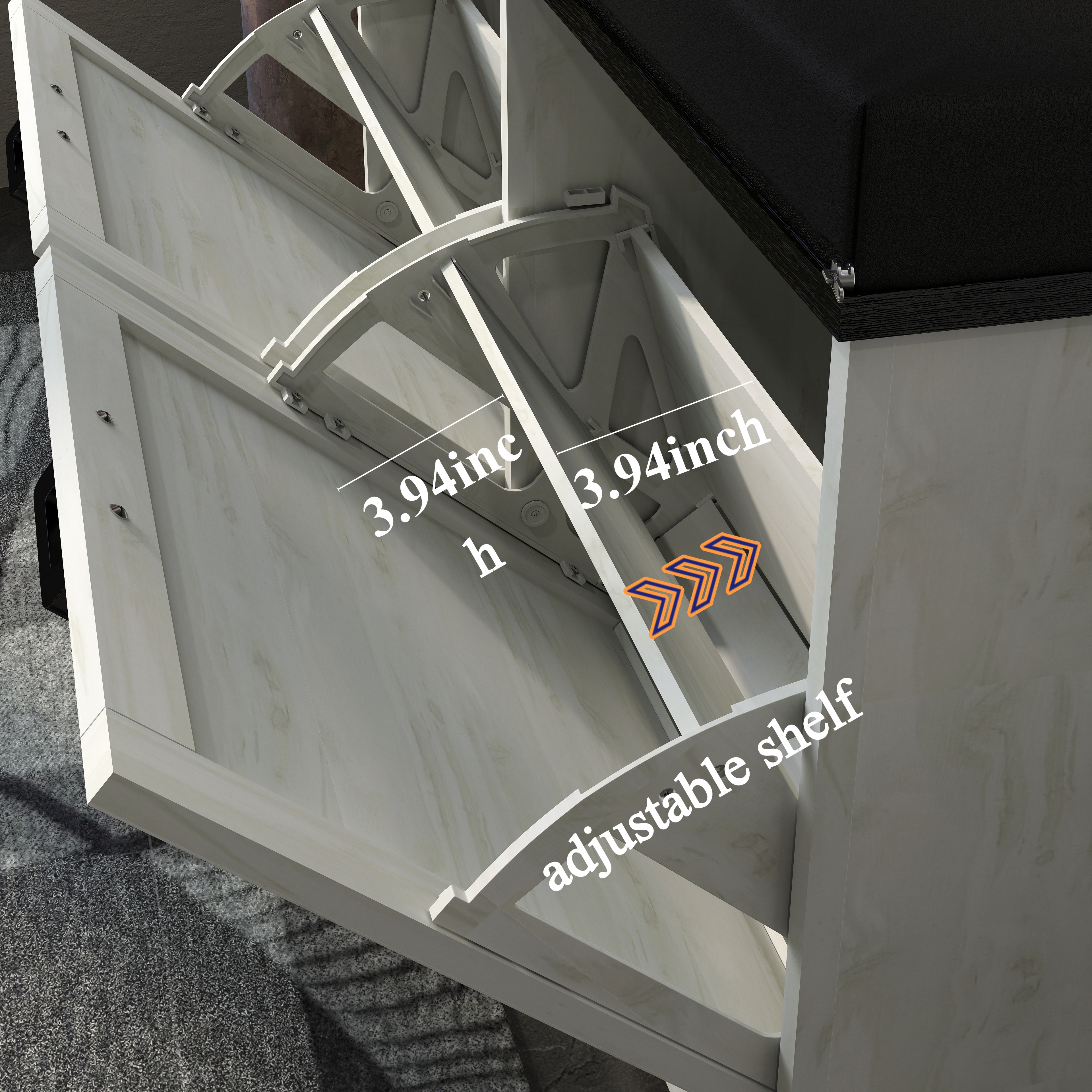 Farmhouse Shoe Storage Bench with Coat Rack, Antique White Shoe Bench with 2 Adjustable Flip Drawer, Hall Tree with Padded Seat Cushion and Shoe Organizer for Entryway, Hallway 