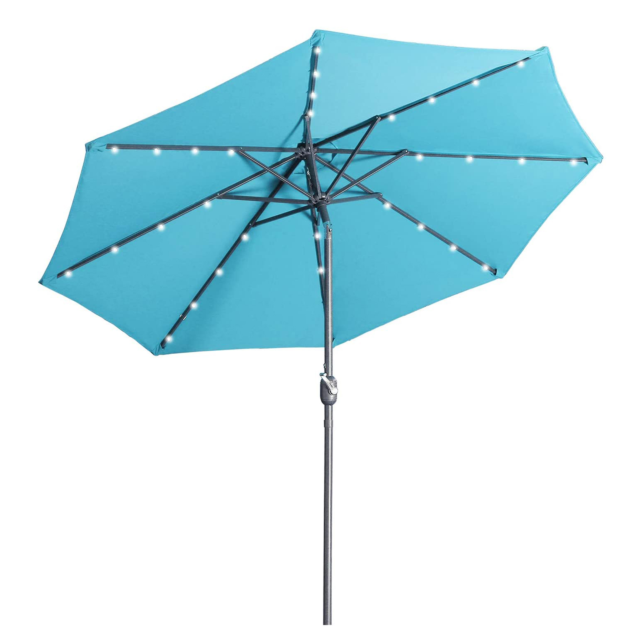Mondawe 9 Ft 32 LED Round Solar Patio Market Umbrella-Mondawe