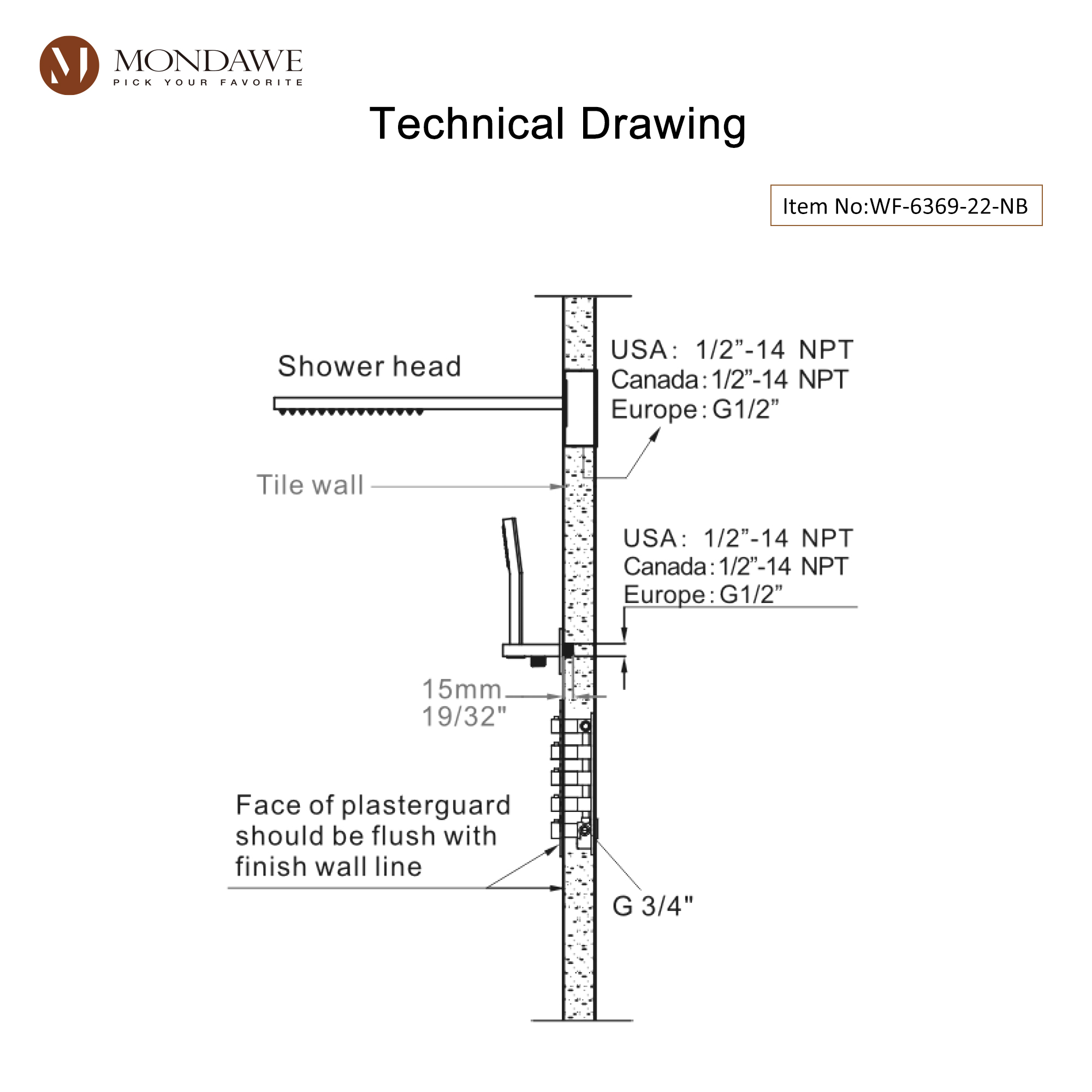 Mondawe Luxury Rain Dual Shower Heads Wall Mounted 22 in. with Digital Temperature Display 4 Spray Patterns Thermostatic and 3 Body Jets-Mondawe