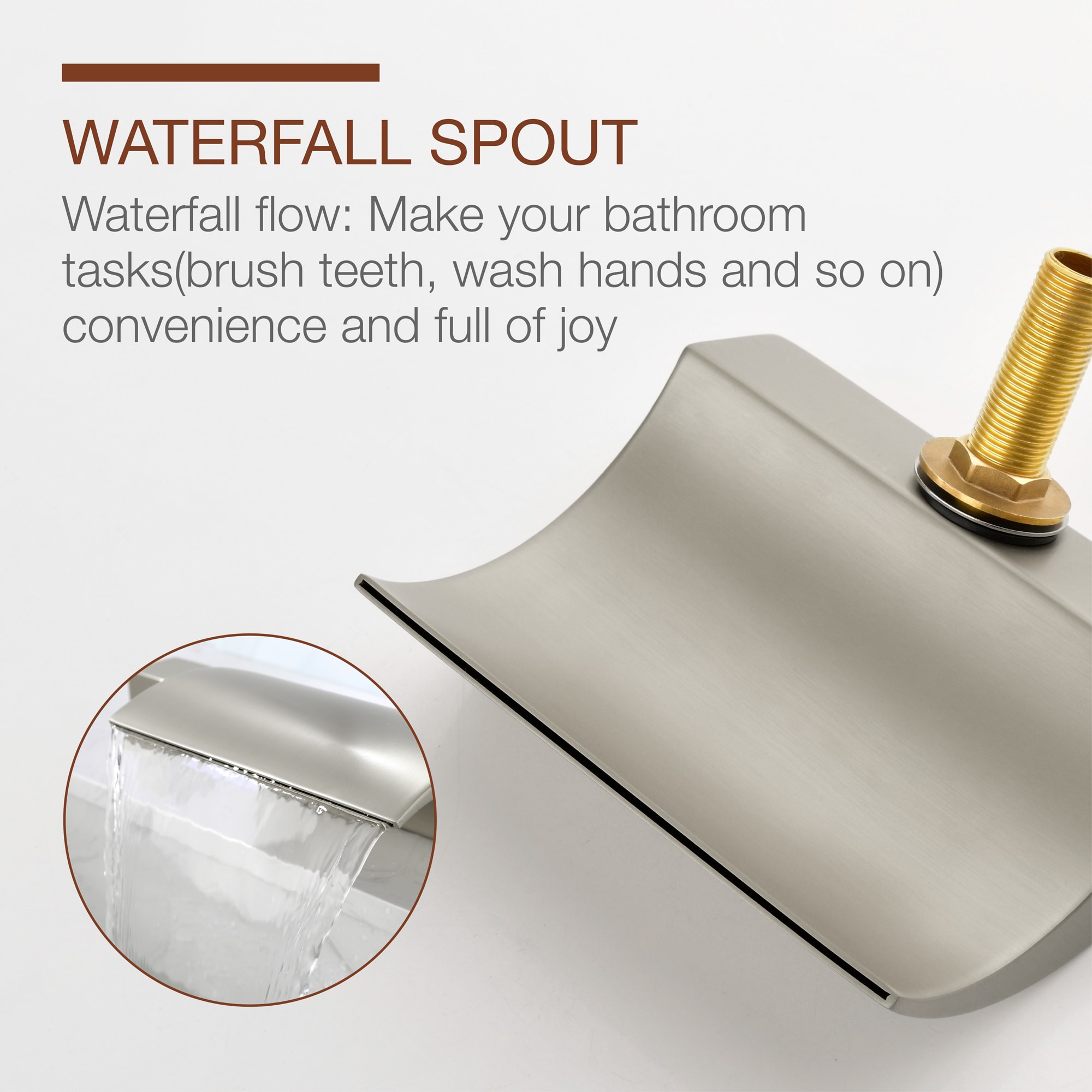 Mondawe Double Handle 8-Inch Center Wide-Spread Bathroom Faucet in Nickel/Black/Gold-Mondawe