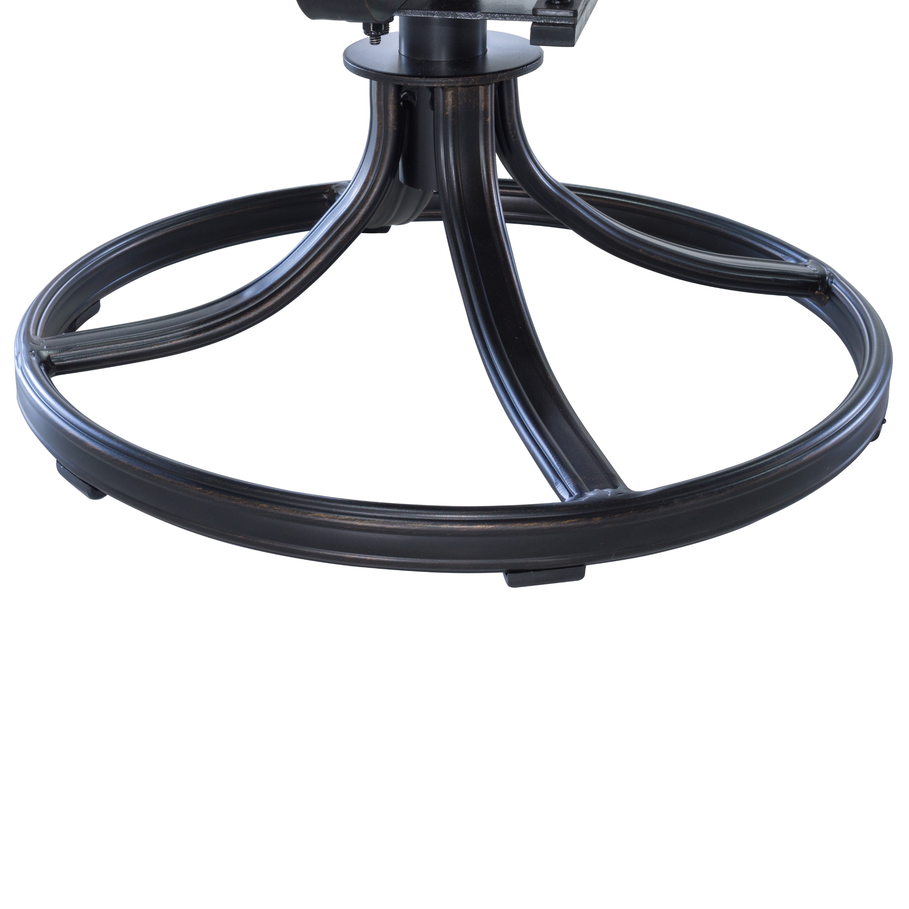 Mondawe 5-Piece Outdoor Patio Cast Aluminum Swivel Chair Set with Round Table(Brown)-Mondawe