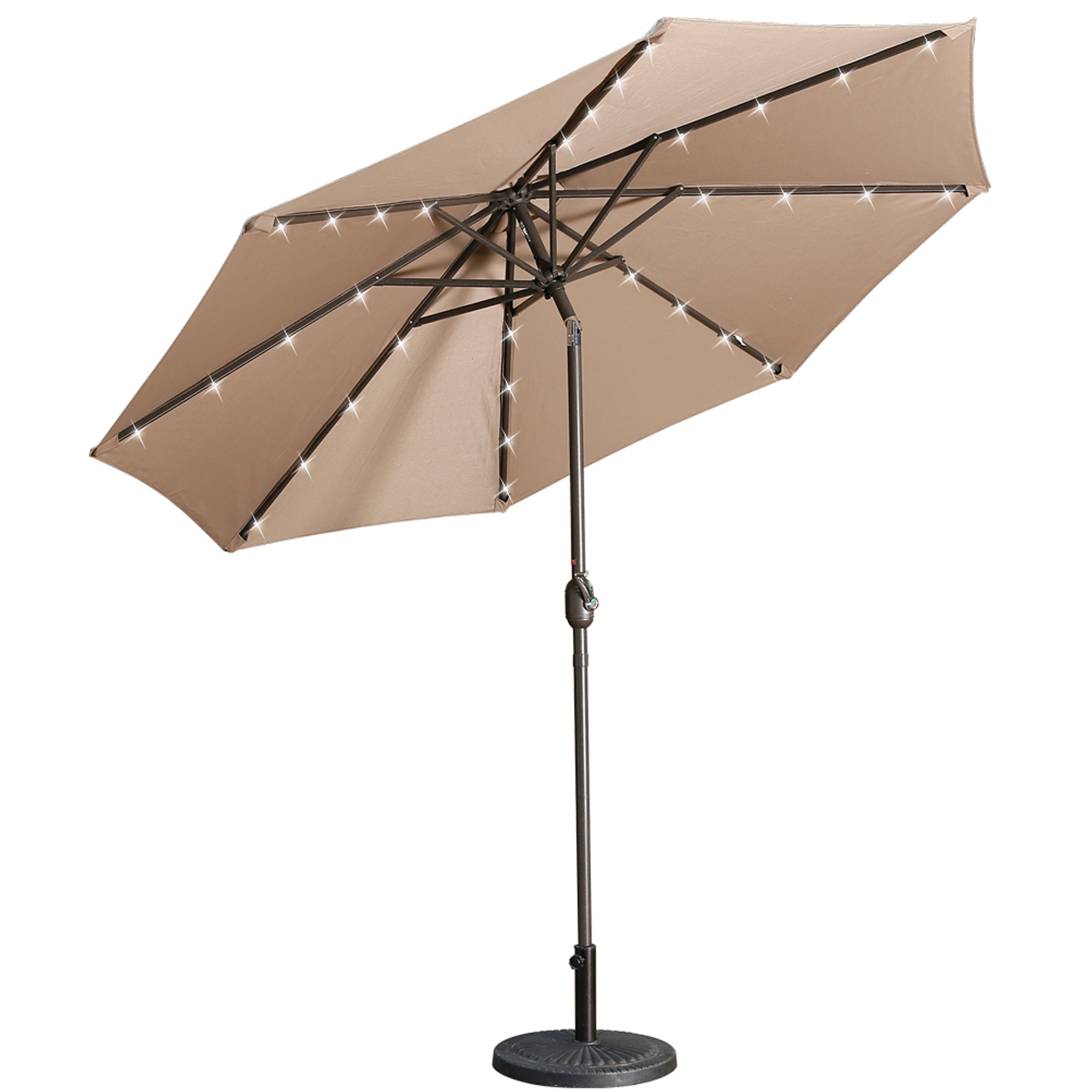 Mondawe 9 Ft 32 LED Round Solar Patio Market Umbrella-Mondawe
