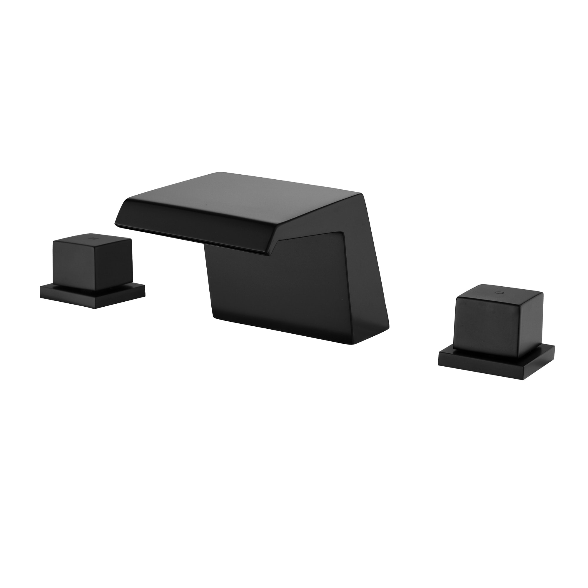 Mondawe Double Handle 8-Inch Center Wide-Spread Bathroom Faucet in Black/Gold/Nickel-Mondawe