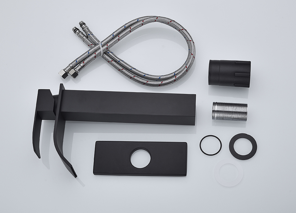 Mondawe Waterfall Spout Bathroom Faucet,Single Handle Bathroom Basin Sink Faucet