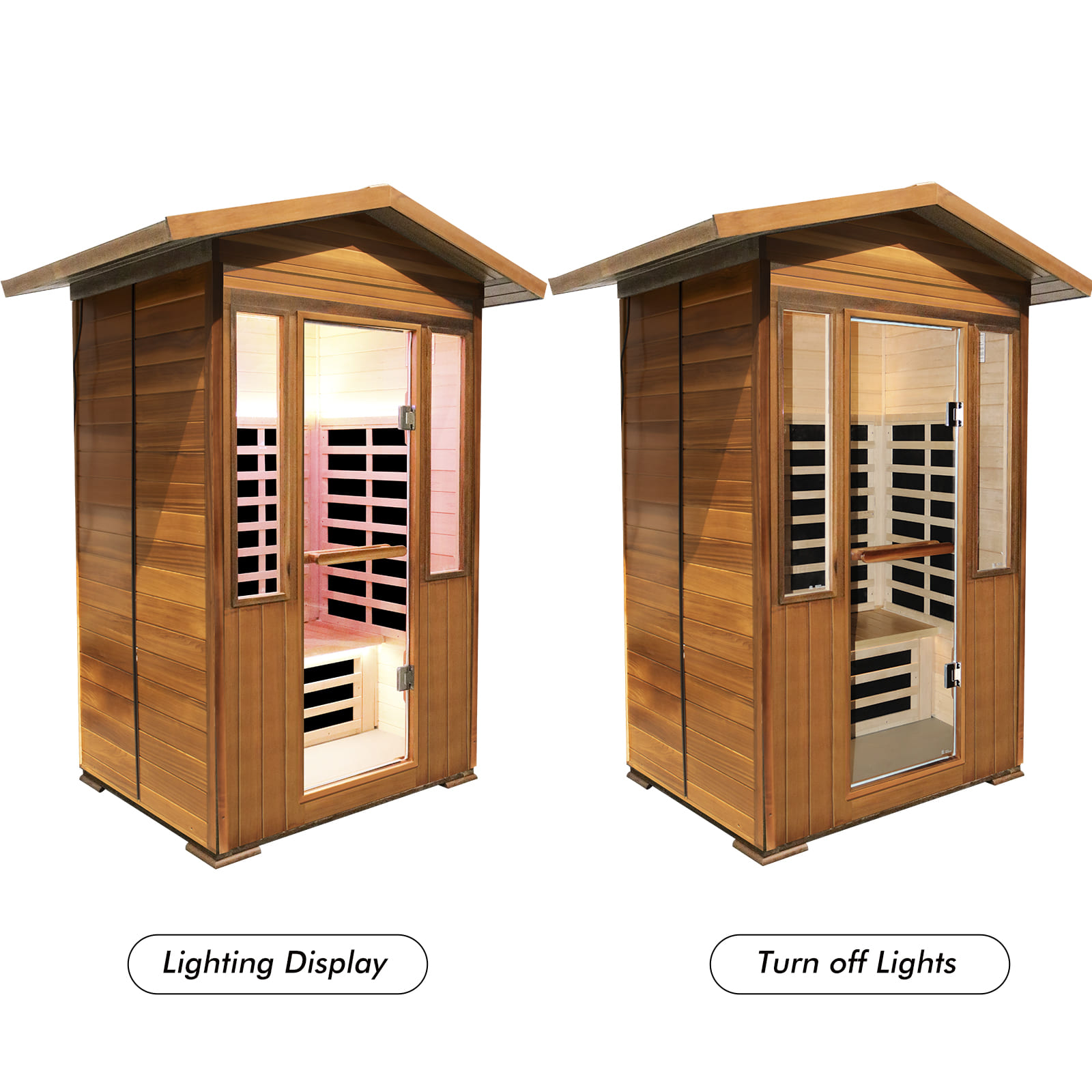 Outdoor Double Red Cedar Far Infrared Sauna Room 