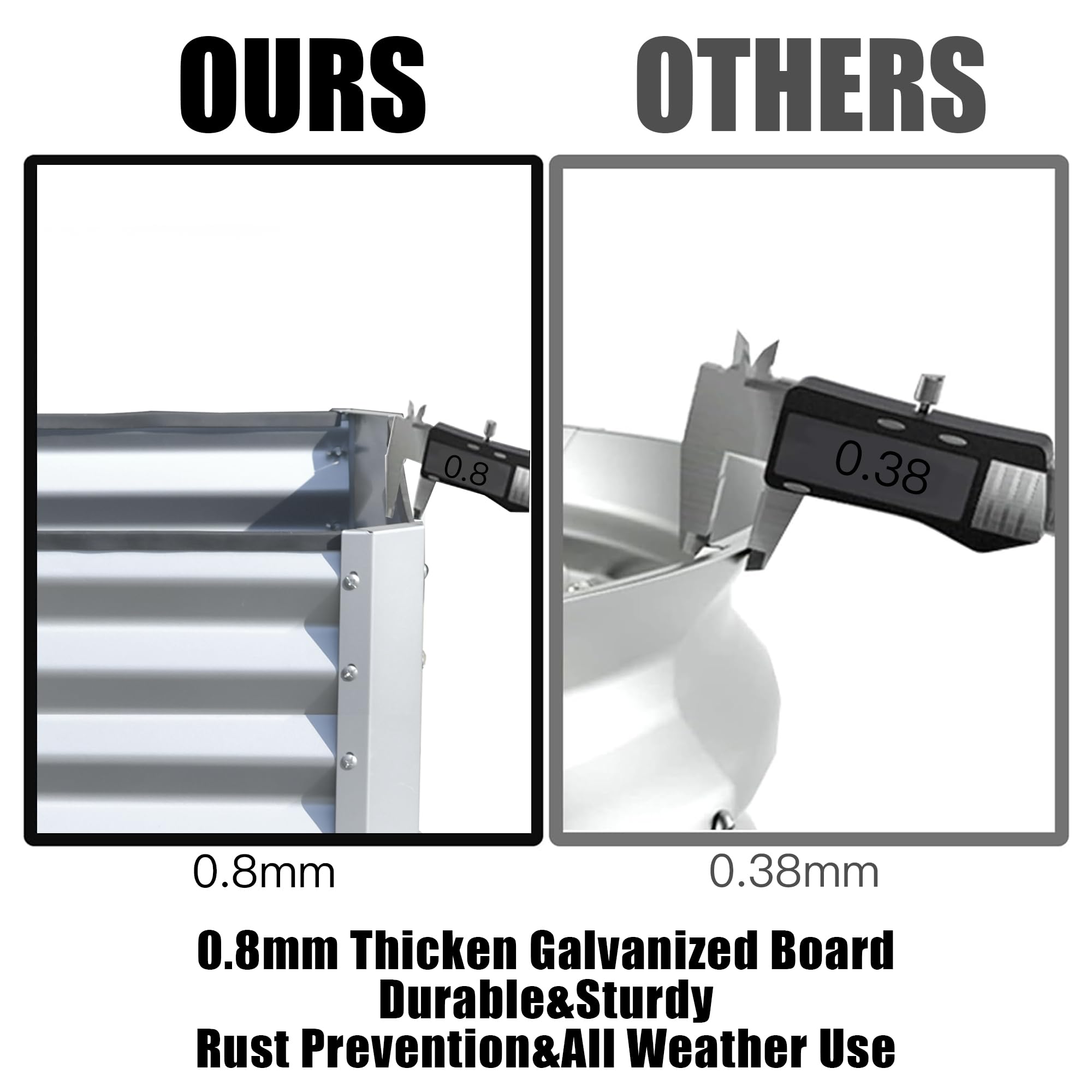 6x3x1.5ft Galvanized Raised Garden Bed, Outdoor Planter Garden Boxes Large Metal Planter Box for Gardening Vegetables Fruits Flowers, Green/Silvery/Gray