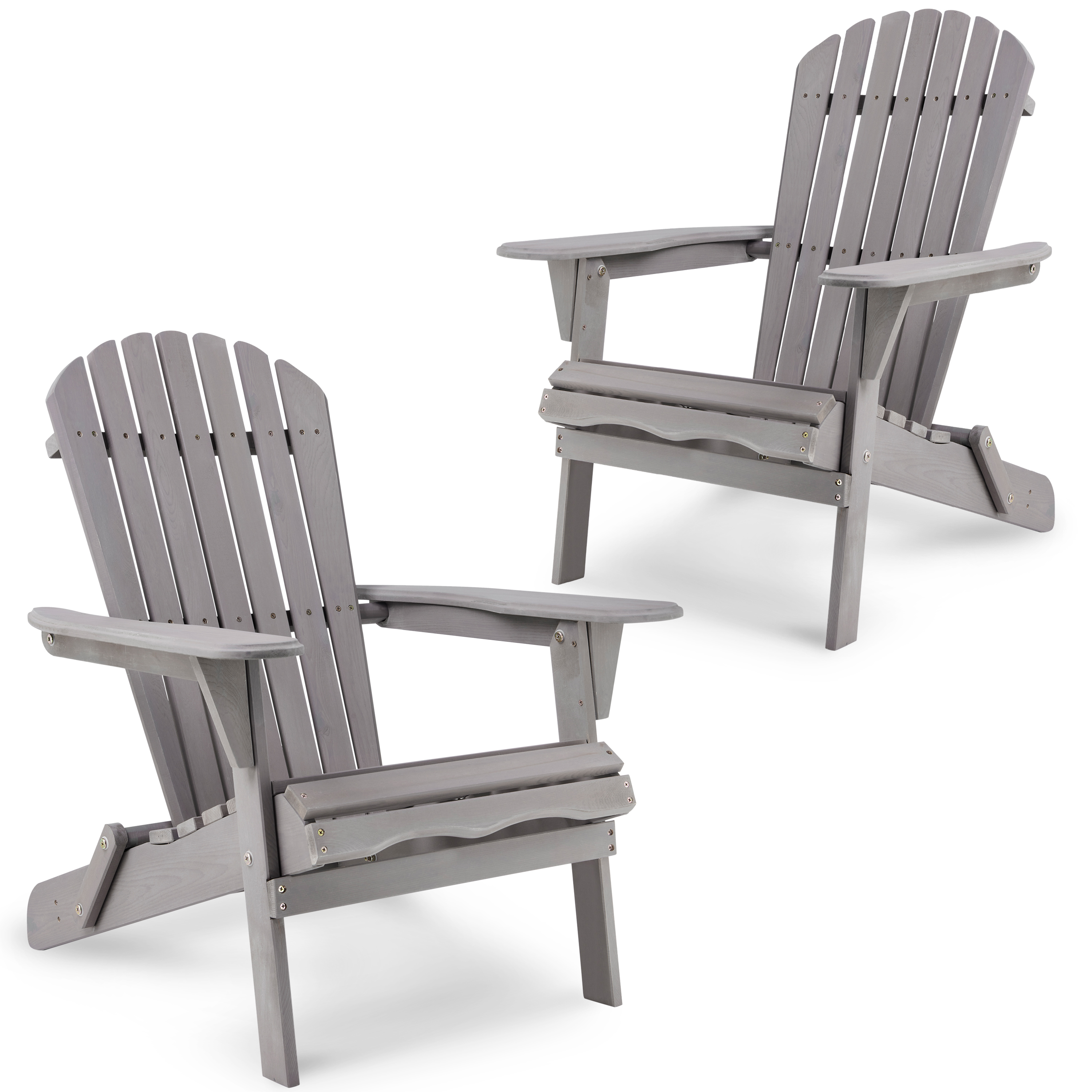 Mondawe Outdoor Stationary Adirondack Chair with Slat Seat For Yard and Garden-Mondawe