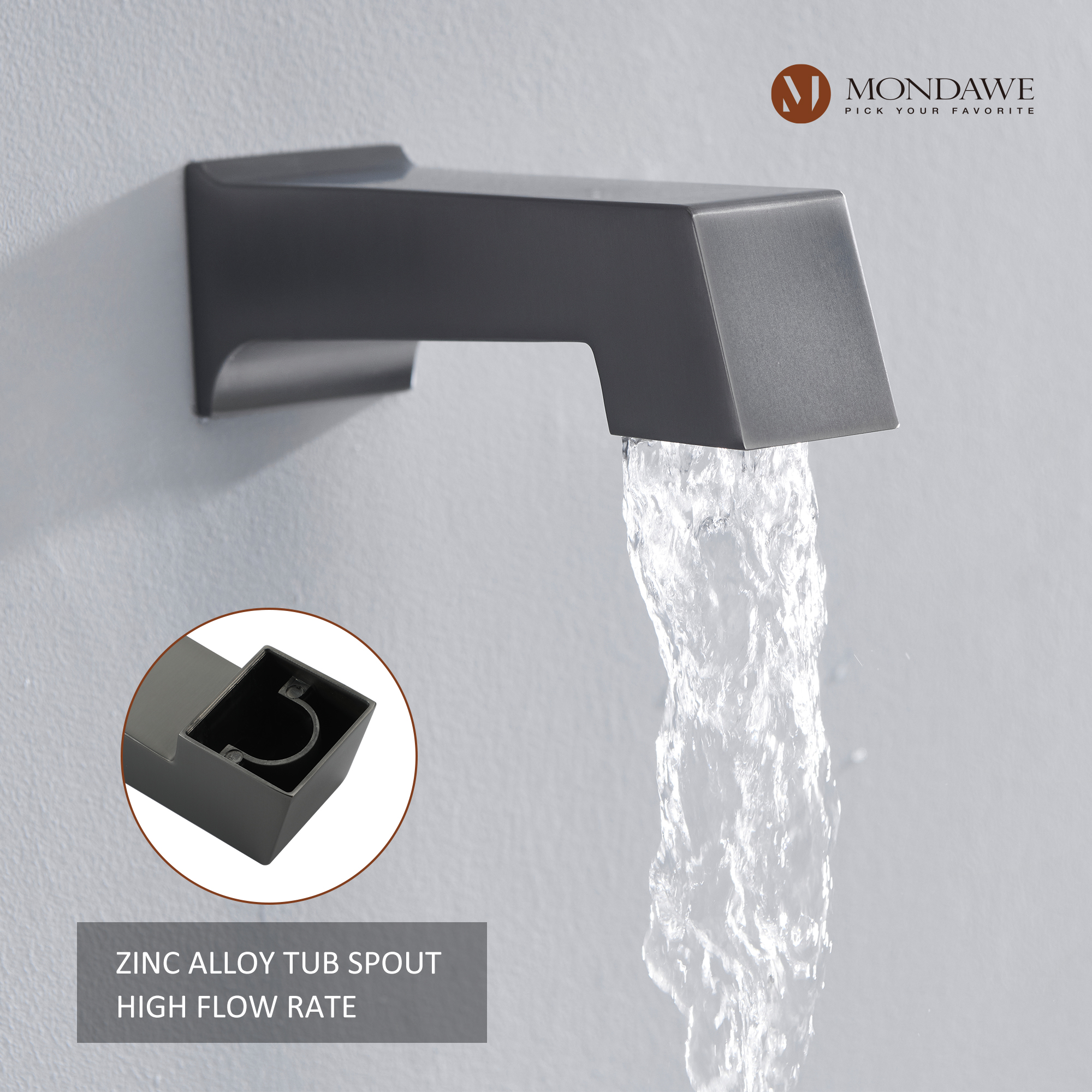 Mondawe Three function Pressure Balance Shower Set with 10 in Shower Head(5 color, Valve Included)-Mondawe