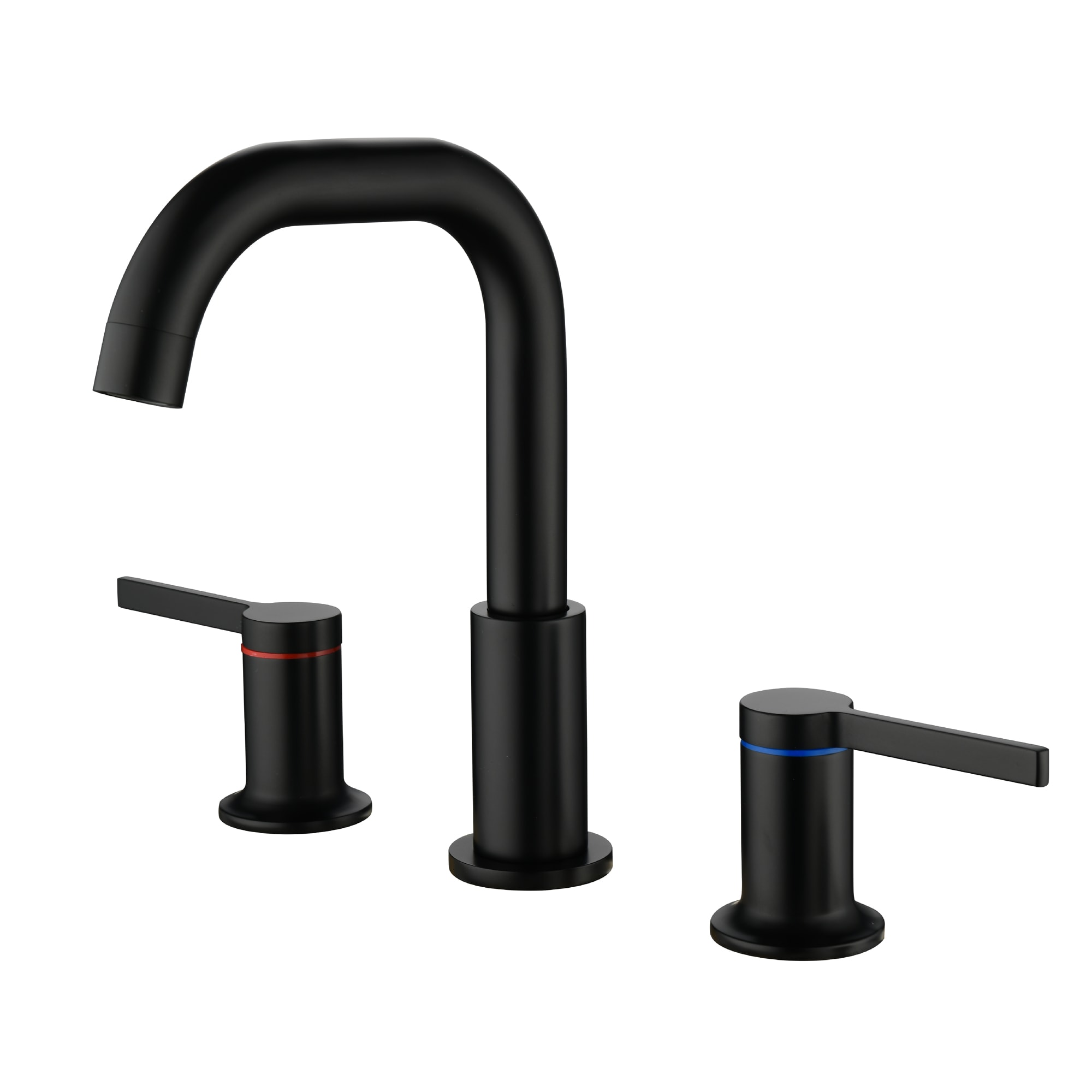 Mondawe Double Handle 8 Inch Brass 3 Hole Widespread Bathroom Sink Faucet(Black/Gold/Nickel)-Mondawe