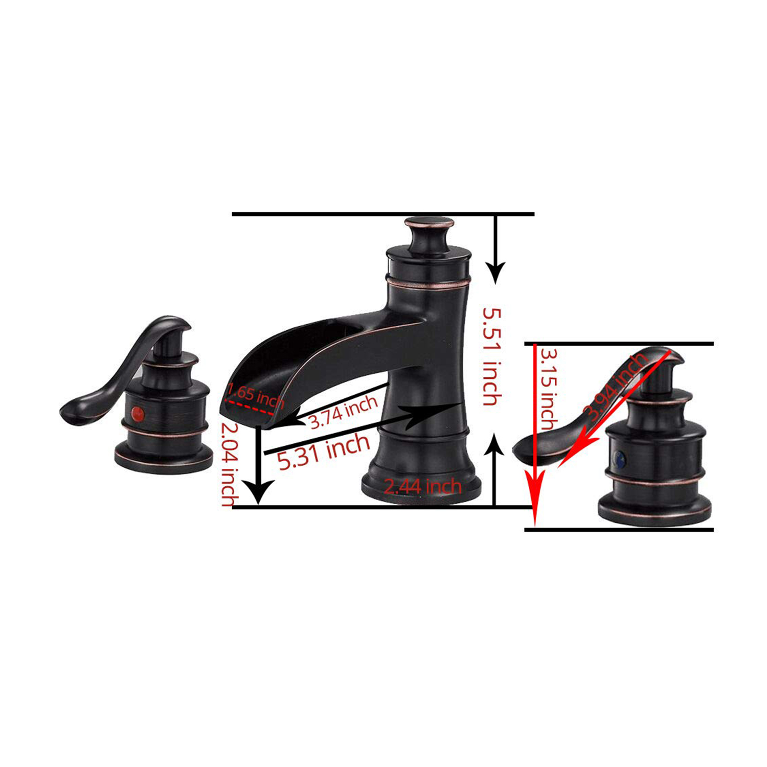 Classic Retro Style 8 in. Widespread Double Handle Bathroom Faucet with Drain Kit Included in Oil Rubbed Bronze