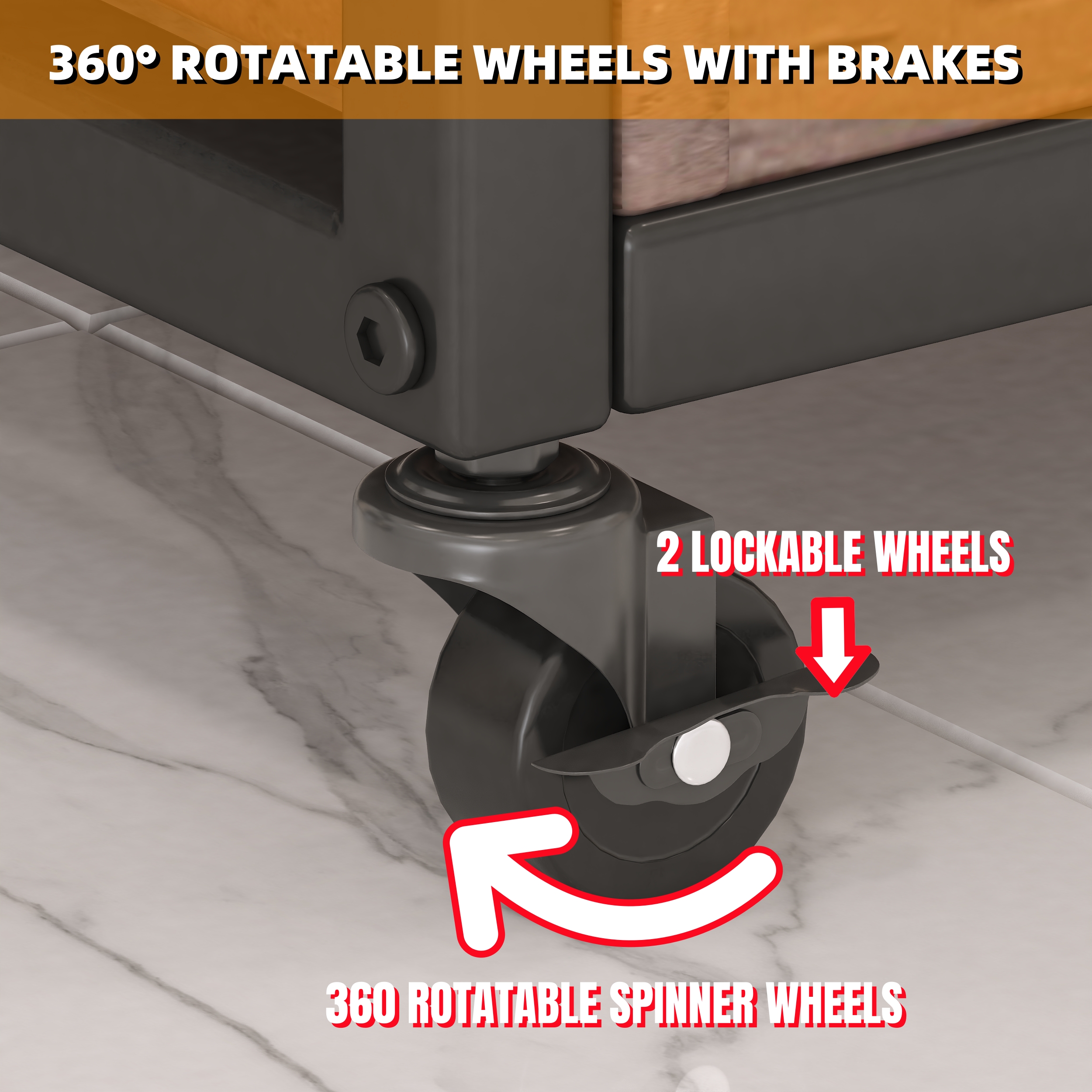 3 Tier Industrial Rolling Serving Cart with Lockable Wheels, Wine Rack Cart with Glass Holder for Indoor and Outdoor, Beverage Trolley cart with 2 Removable Tray, 