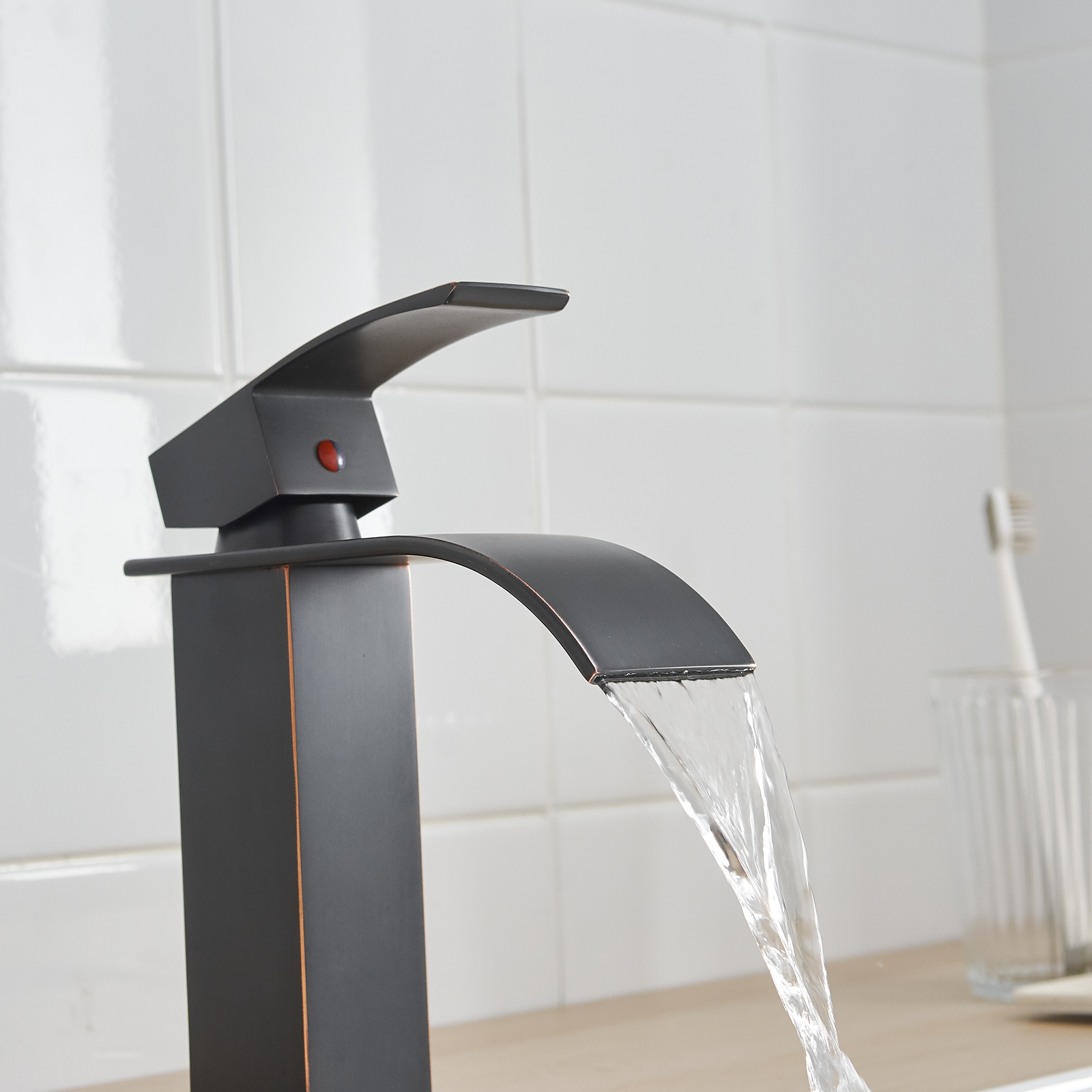 Single Handle Single Hole Bathroom Faucet with Deckplate Included, Pop Up Drain, Water Supply Hoses in Oil Rubbed Bronze /Brushed Nickel / Matte Black/ Chrome