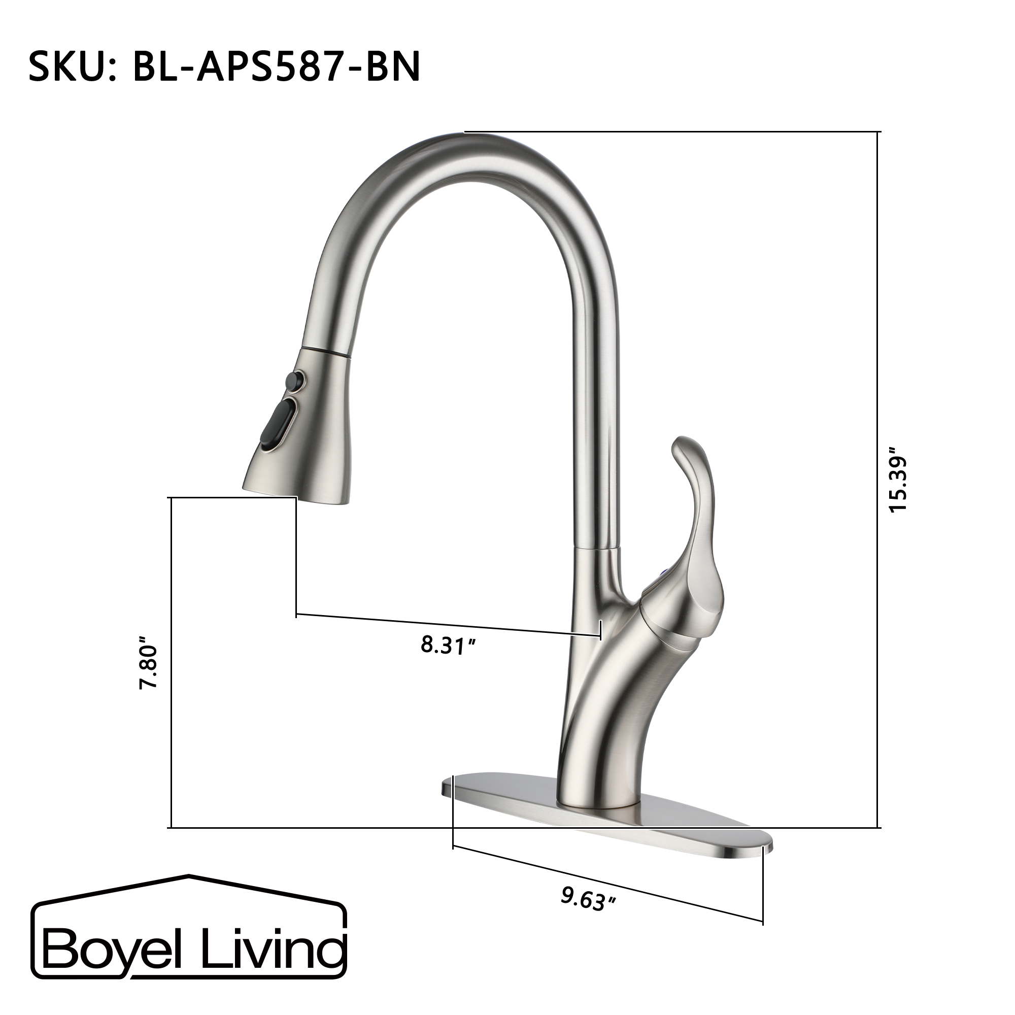 Kitchen Faucet with Pull Down Sprayer