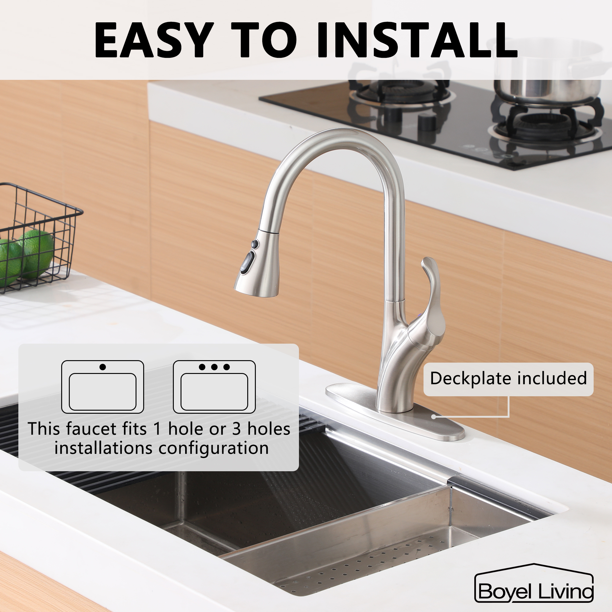 Kitchen Faucet with Pull Down Sprayer