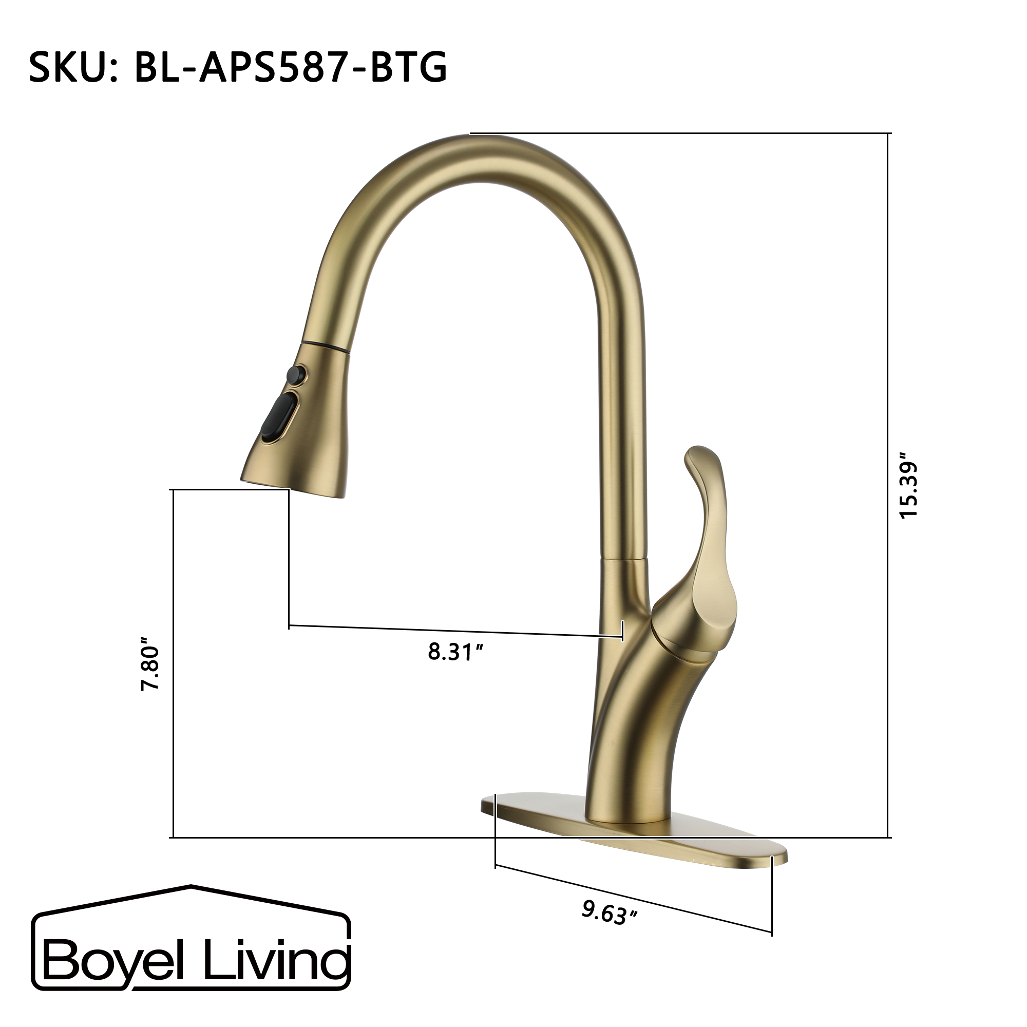 Kitchen Faucet with Pull Down Sprayer