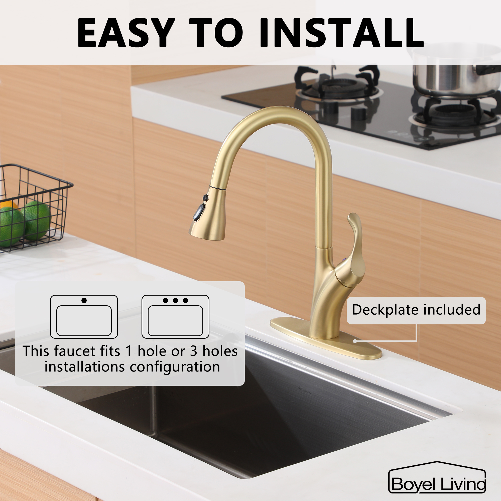 Kitchen Faucet with Pull Down Sprayer