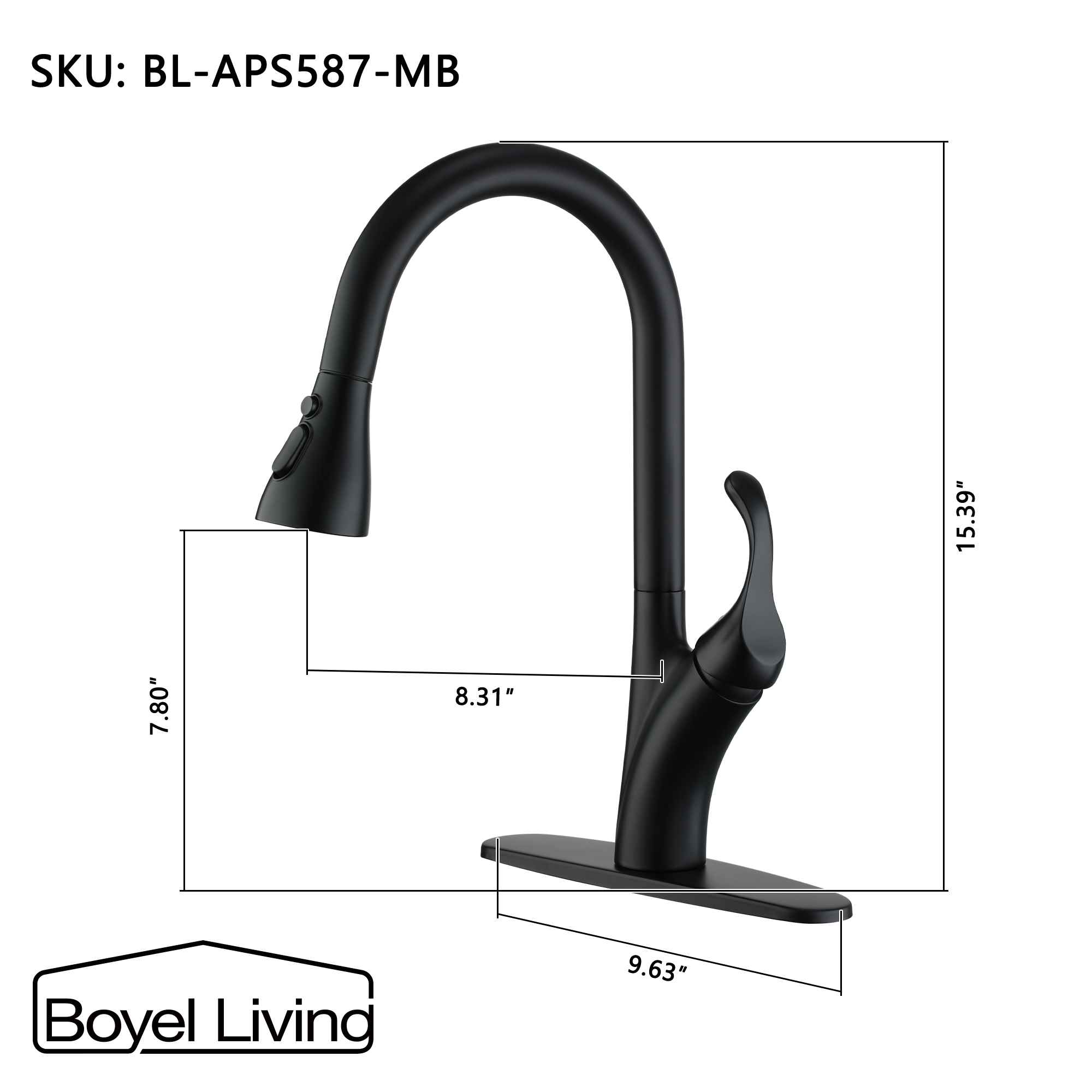 Kitchen Faucet with Pull Down Sprayer