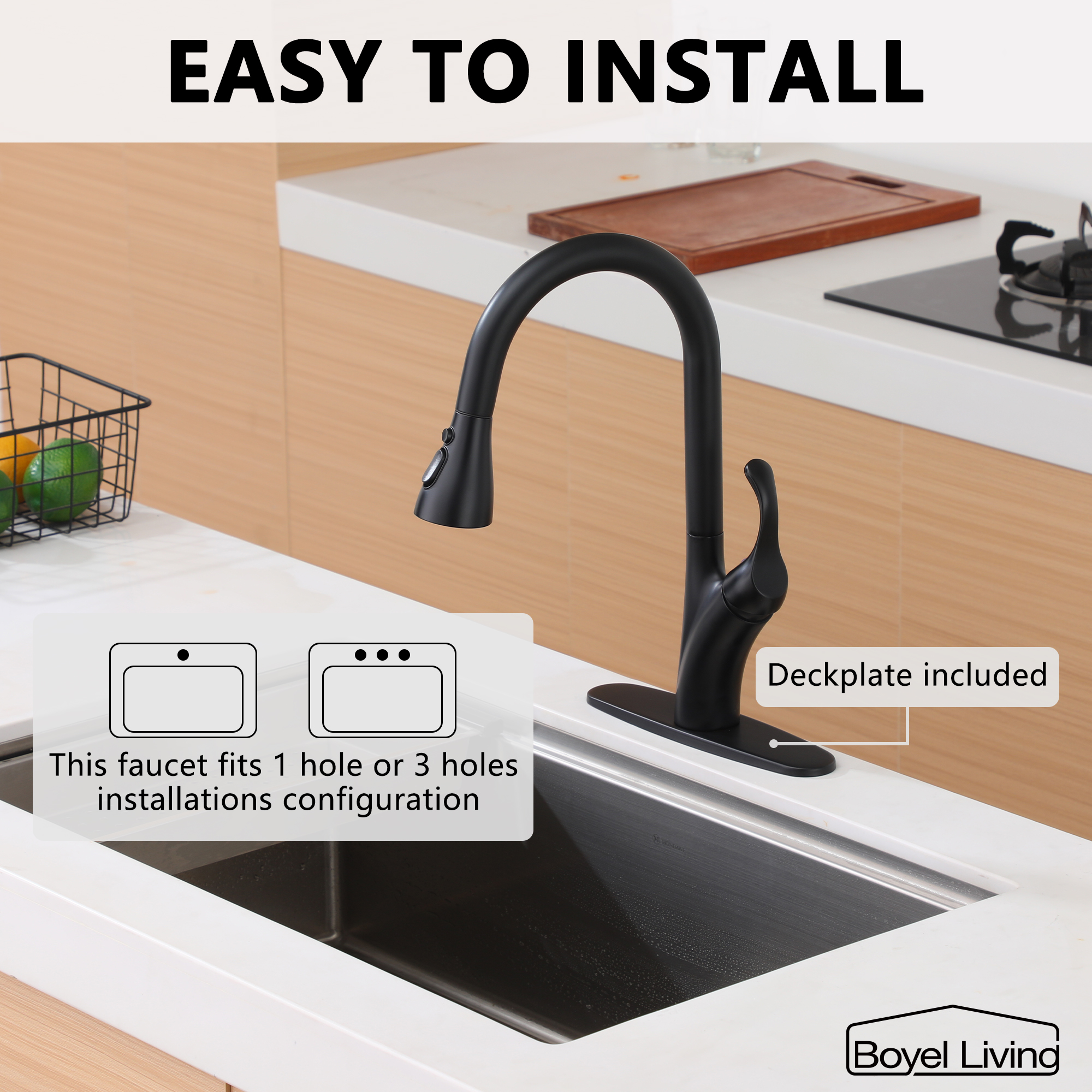 Kitchen Faucet with Pull Down Sprayer
