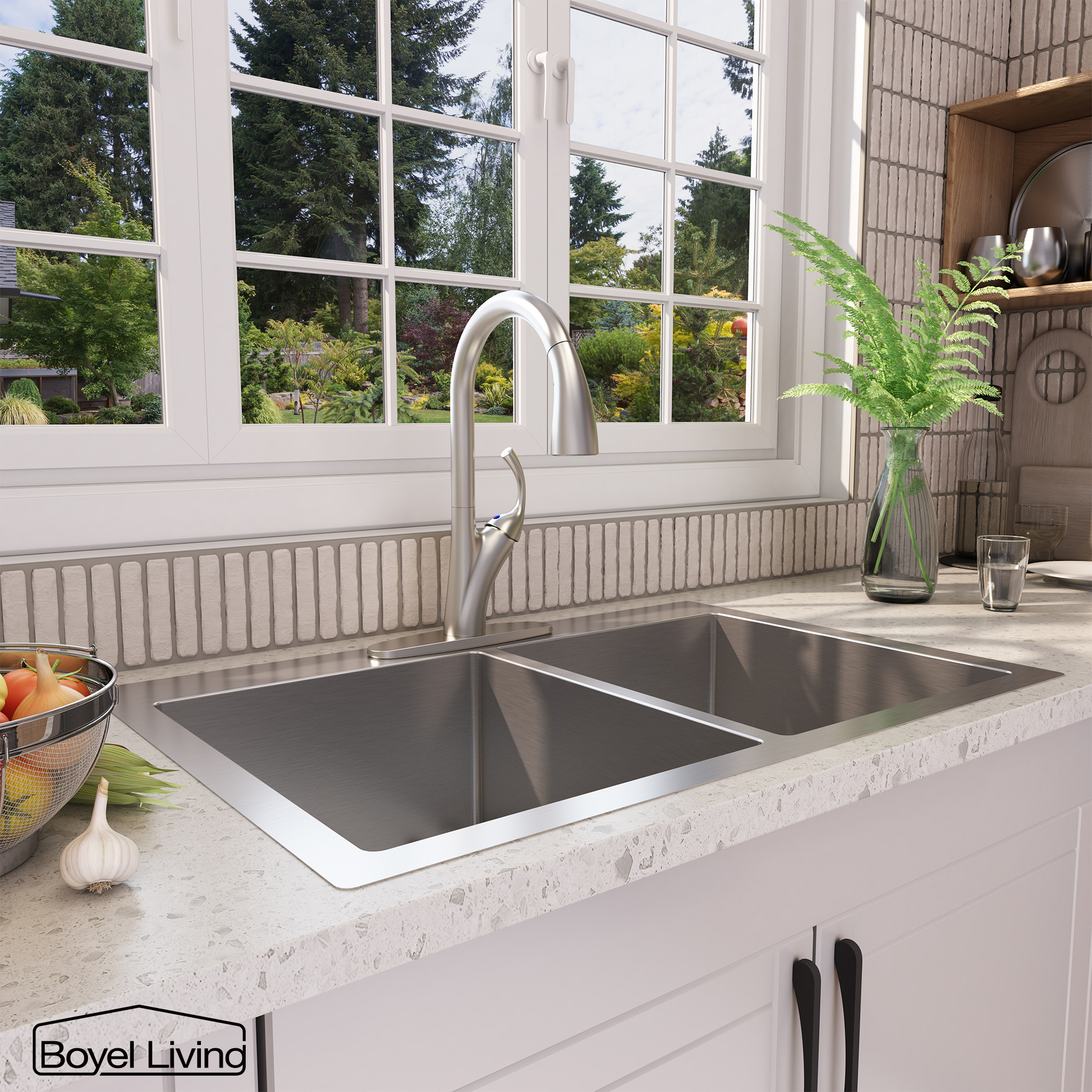 Ultra-Thin Integrated Handle With Pull-Out Kitchen Faucet