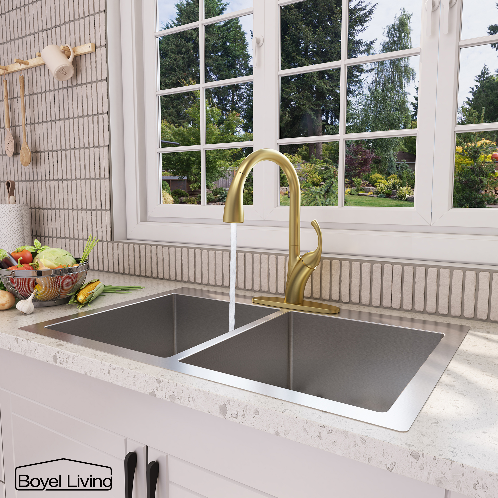 Ultra-Thin Integrated Handle With Pull-Out Kitchen Faucet