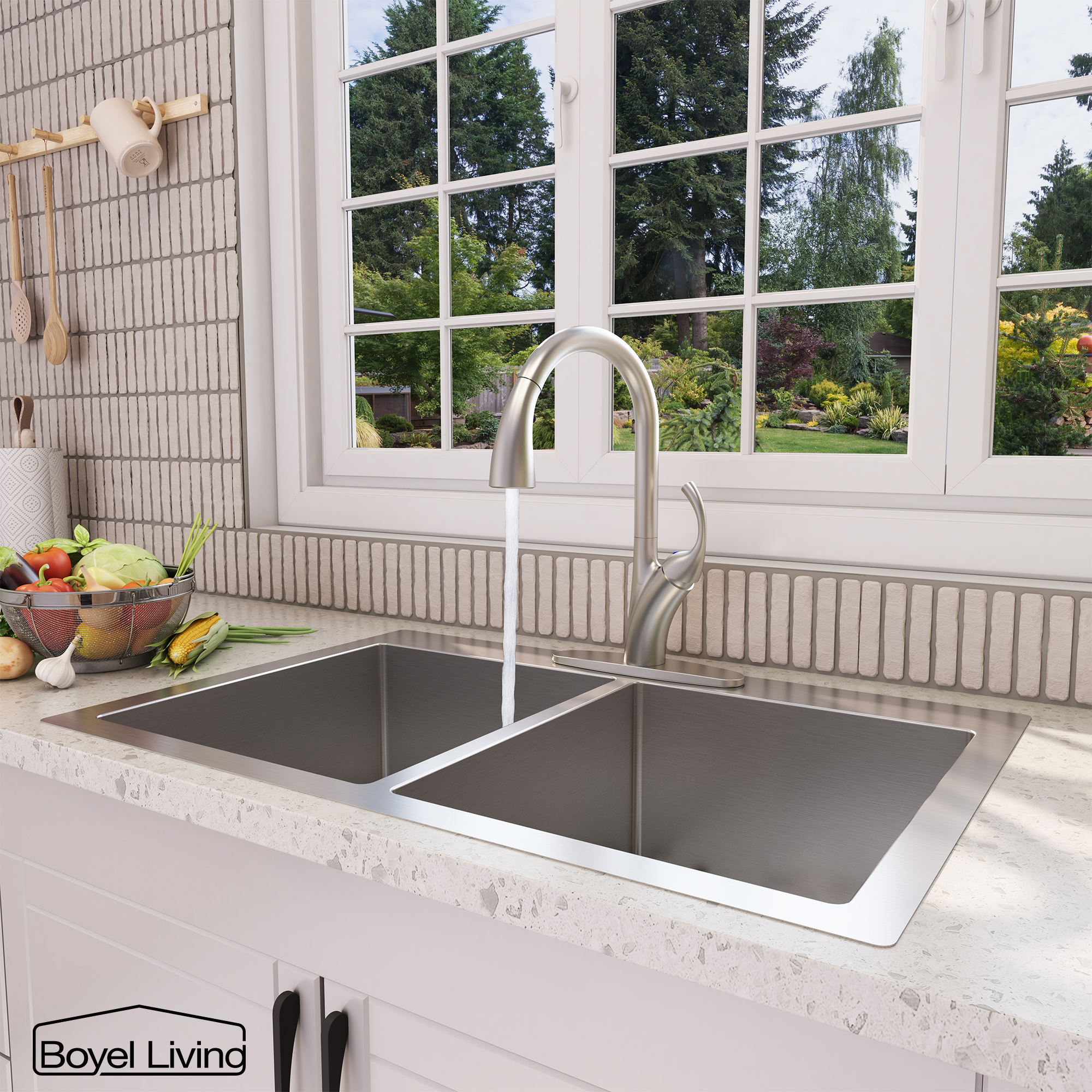 Ultra-Thin Integrated Handle With Pull-Out Kitchen Faucet