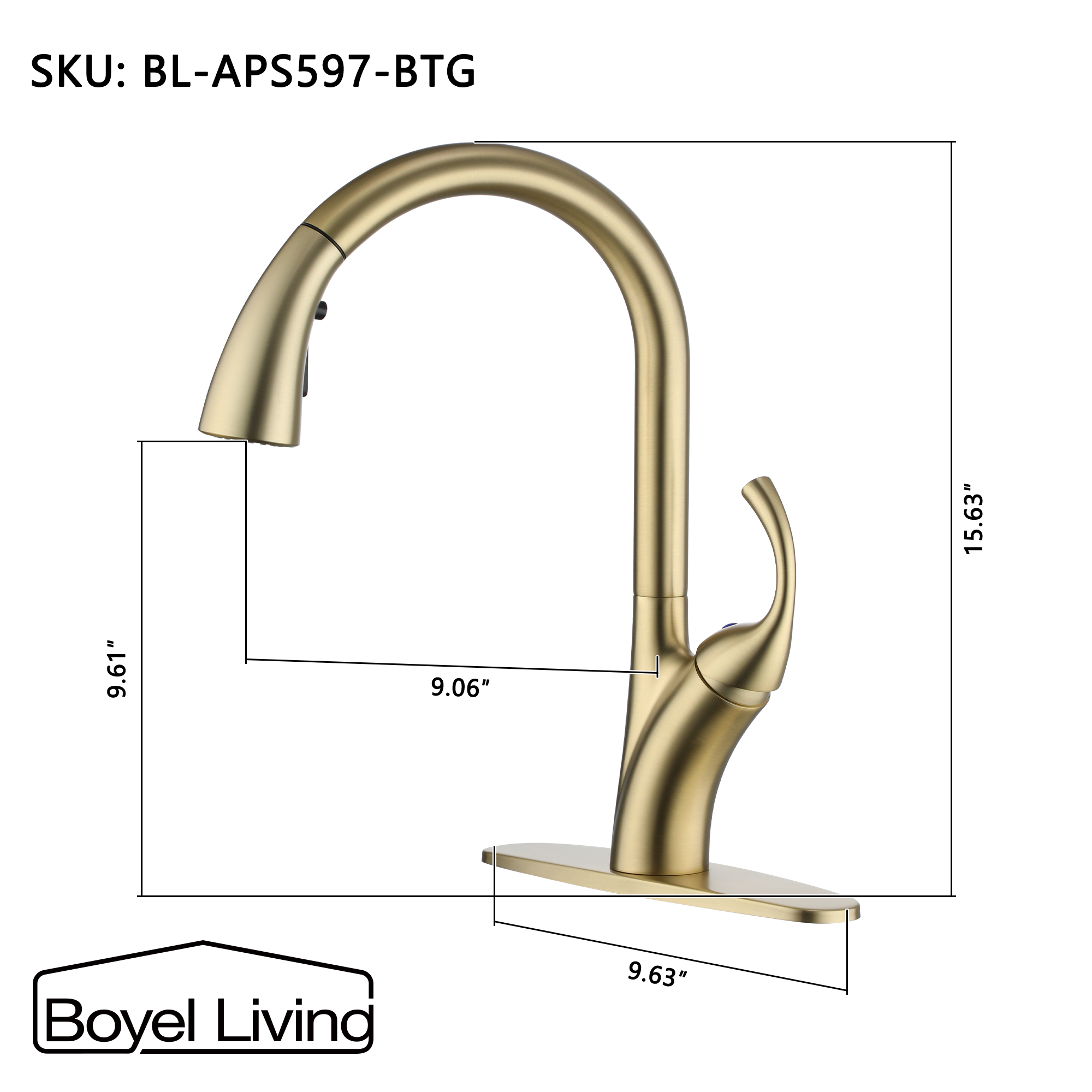 Ultra-Thin Integrated Handle With Pull-Out Kitchen Faucet