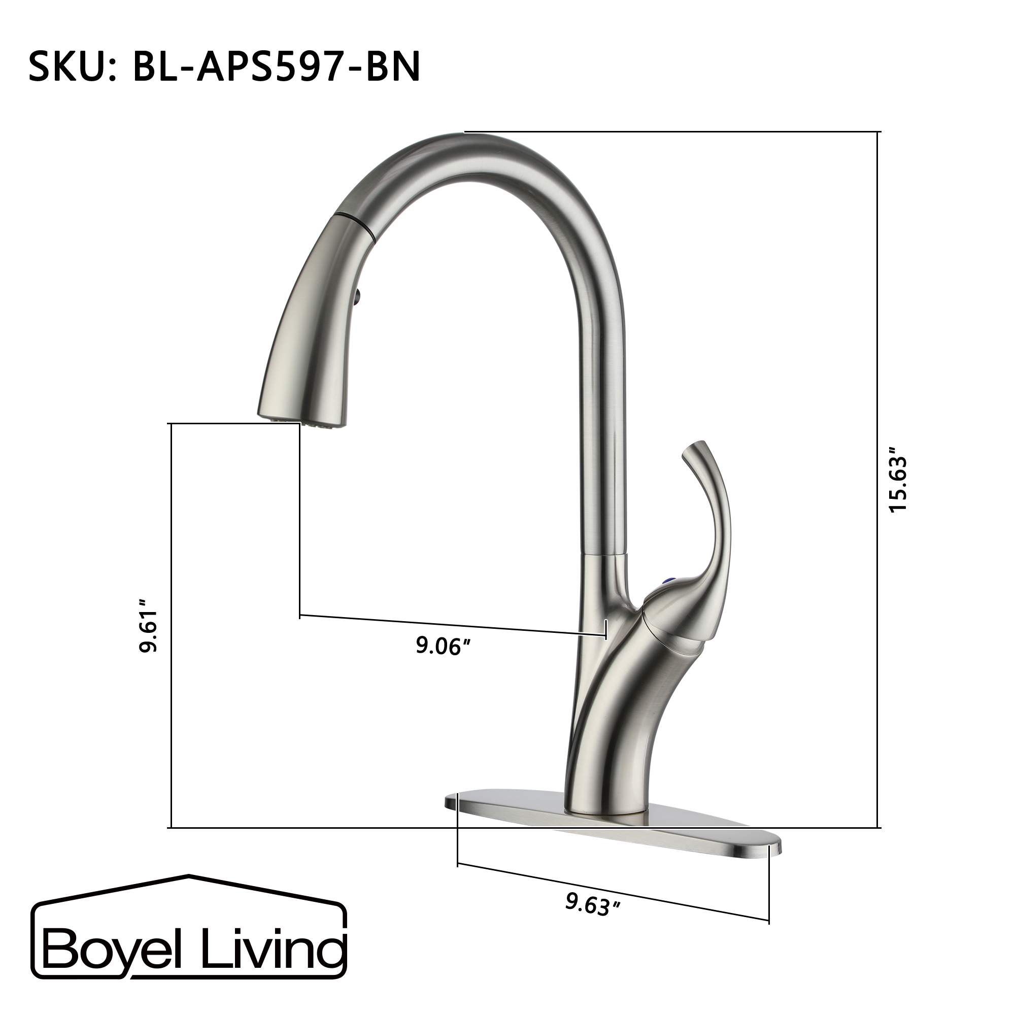 Ultra-Thin Integrated Handle With Pull-Out Kitchen Faucet