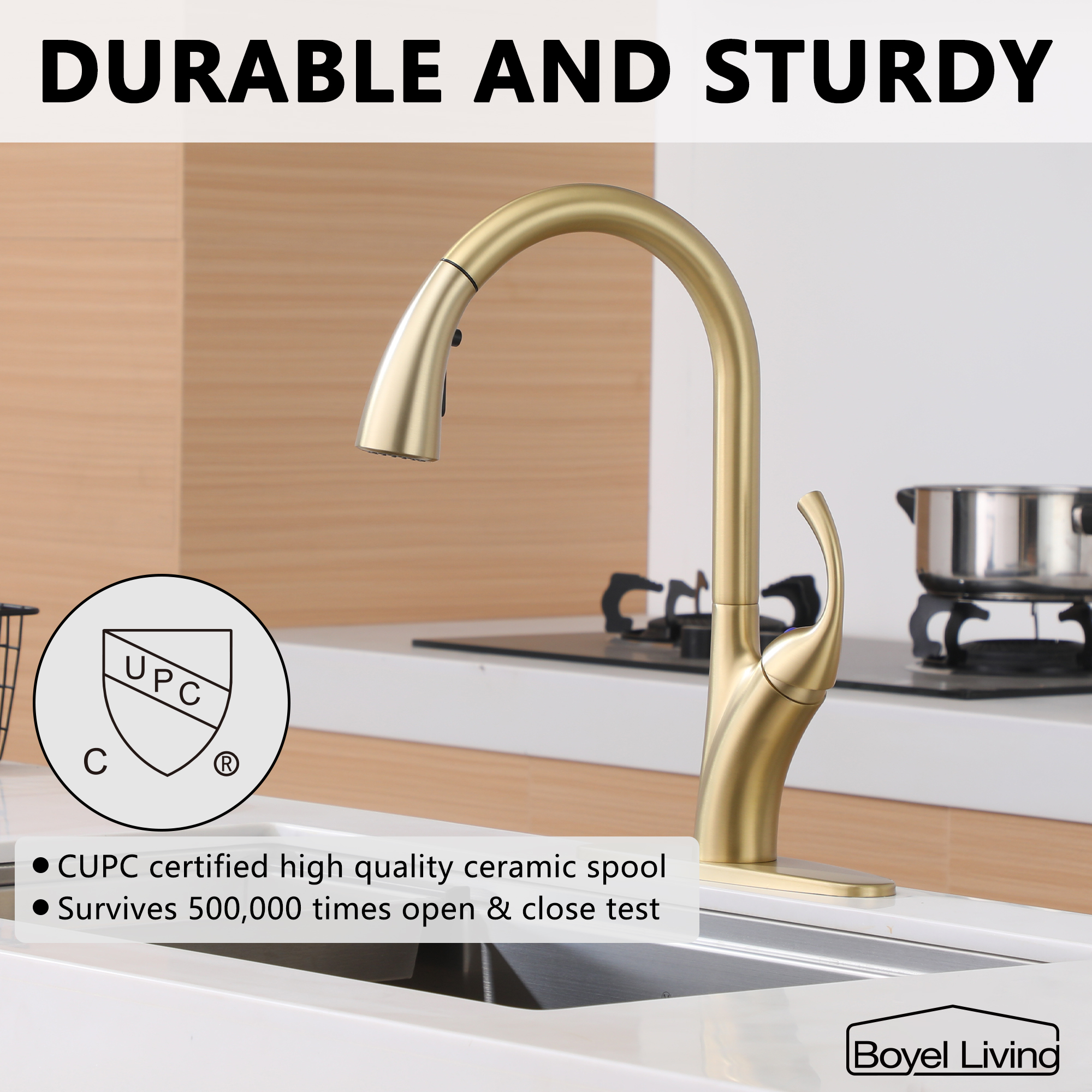 Ultra-Thin Integrated Handle With Pull-Out Kitchen Faucet
