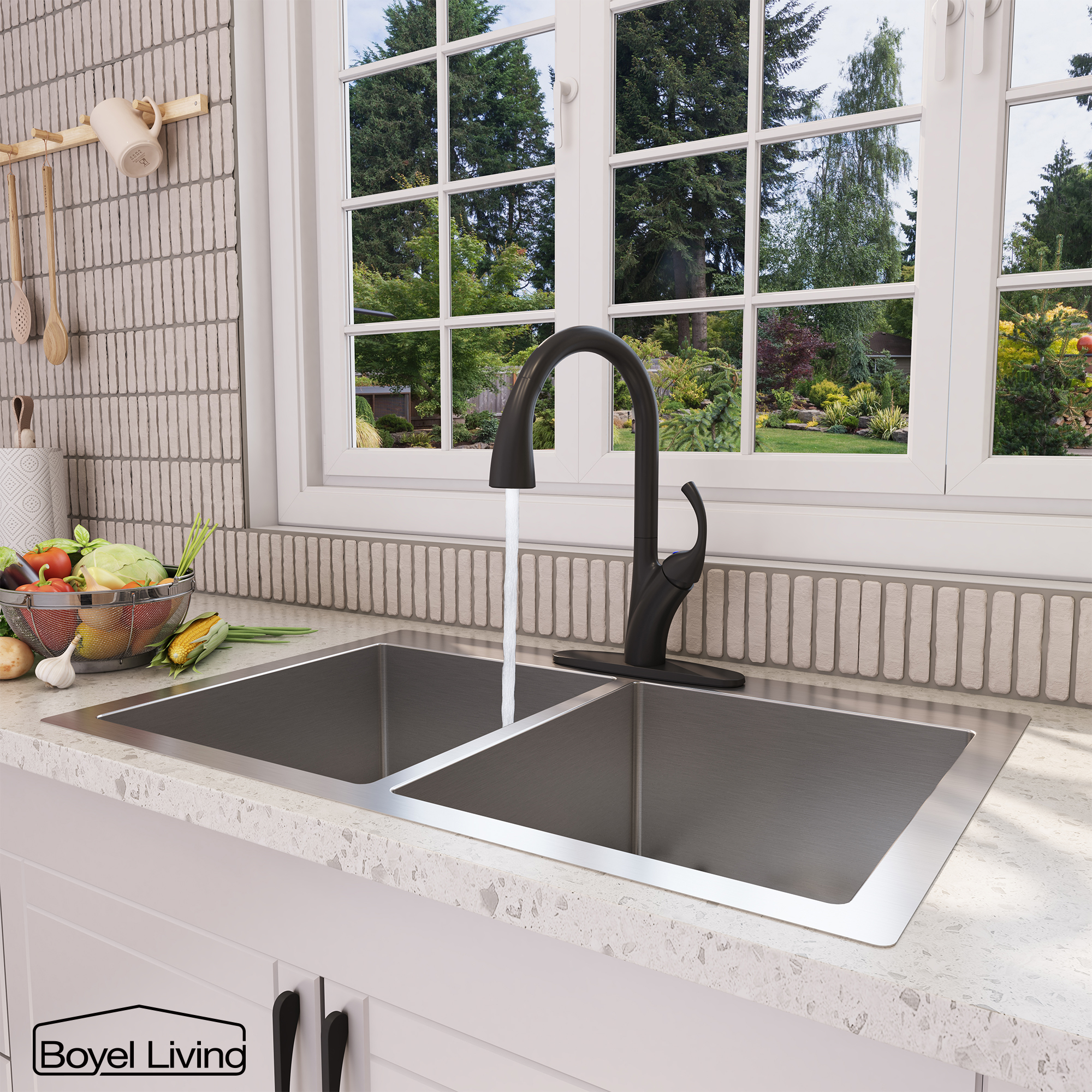 Ultra-Thin Integrated Handle With Pull-Out Kitchen Faucet