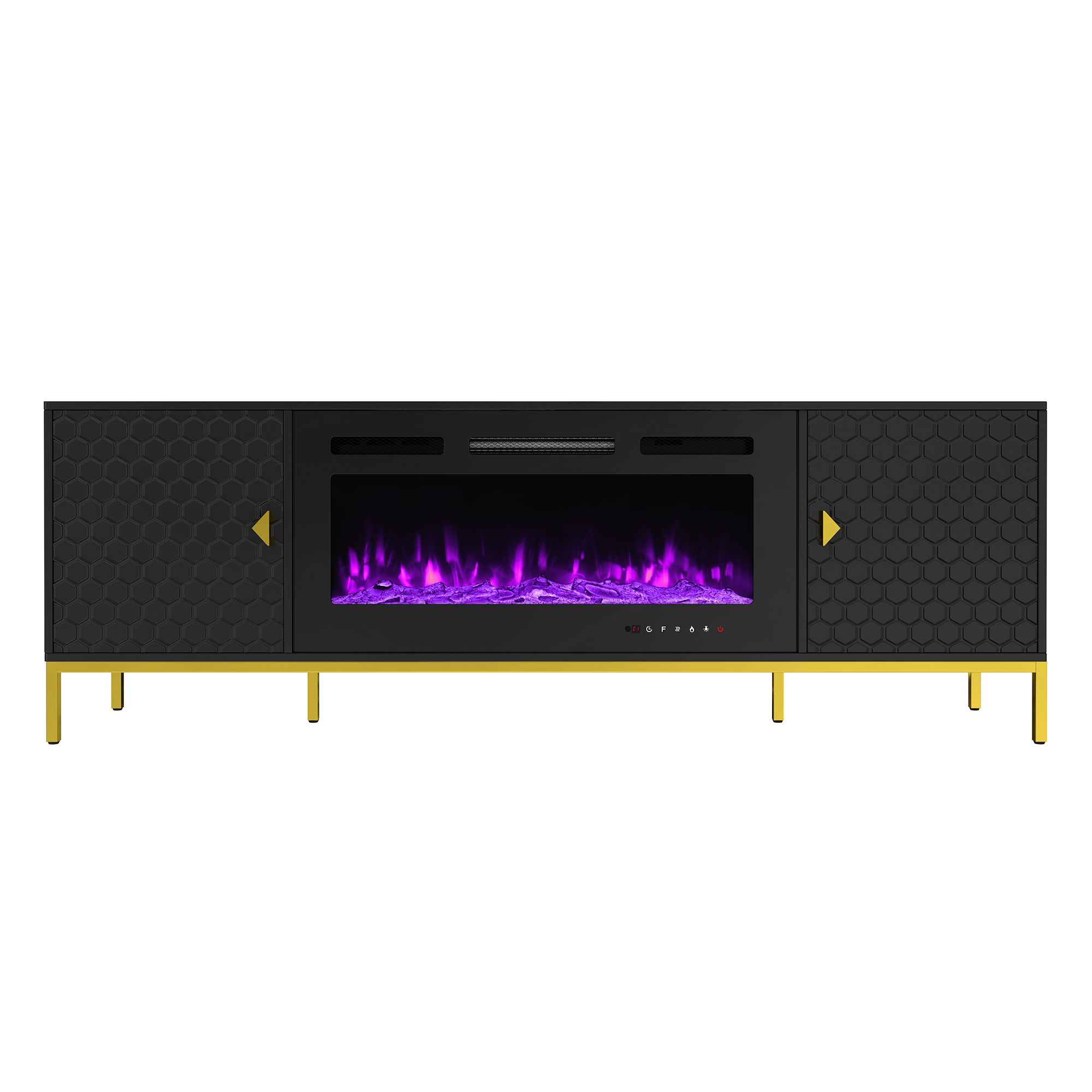 TV Stand with Built-in 36" Electric Fireplace Fits TVs Up to 75"