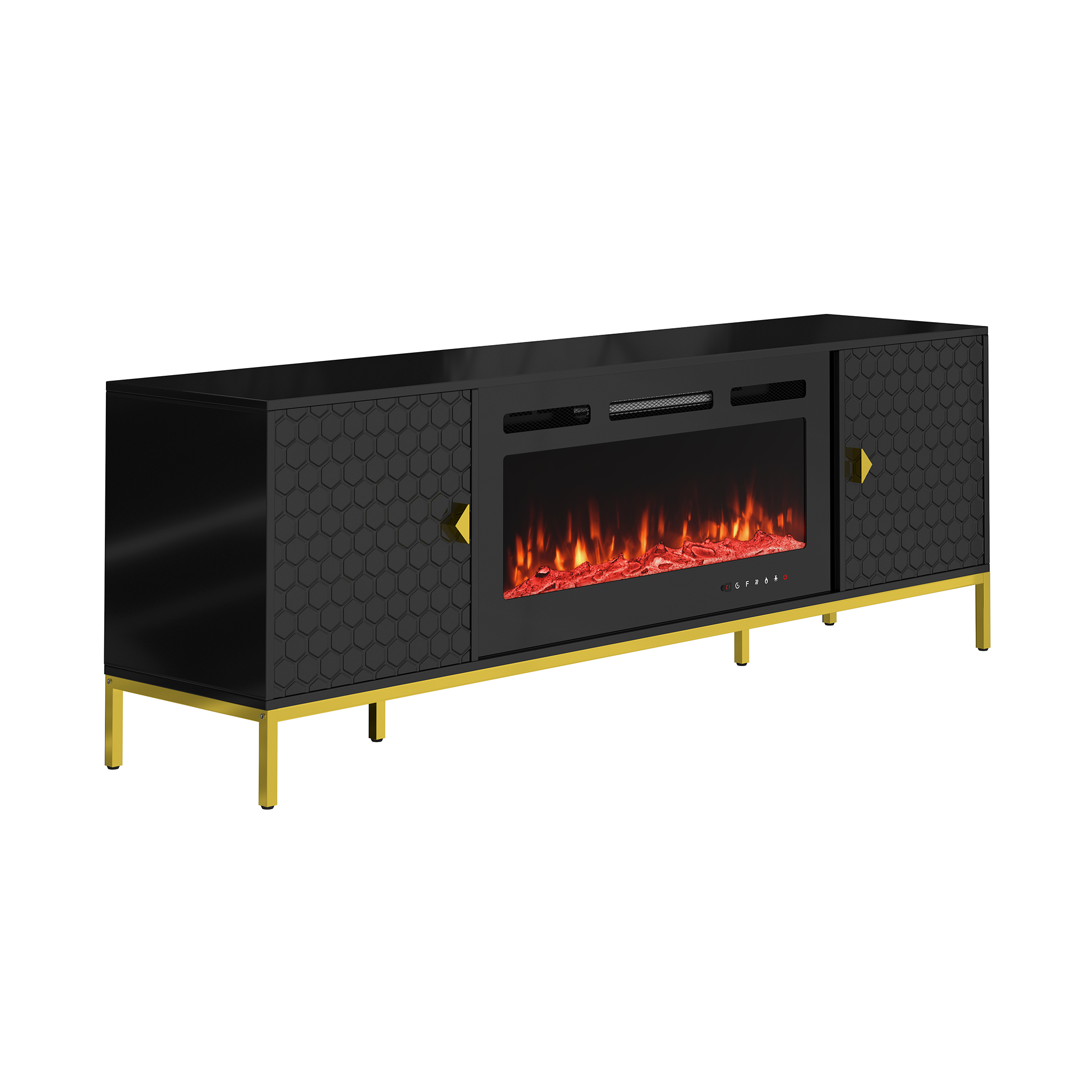 TV Stand with Built-in 36" Electric Fireplace Fits TVs Up to 75"
