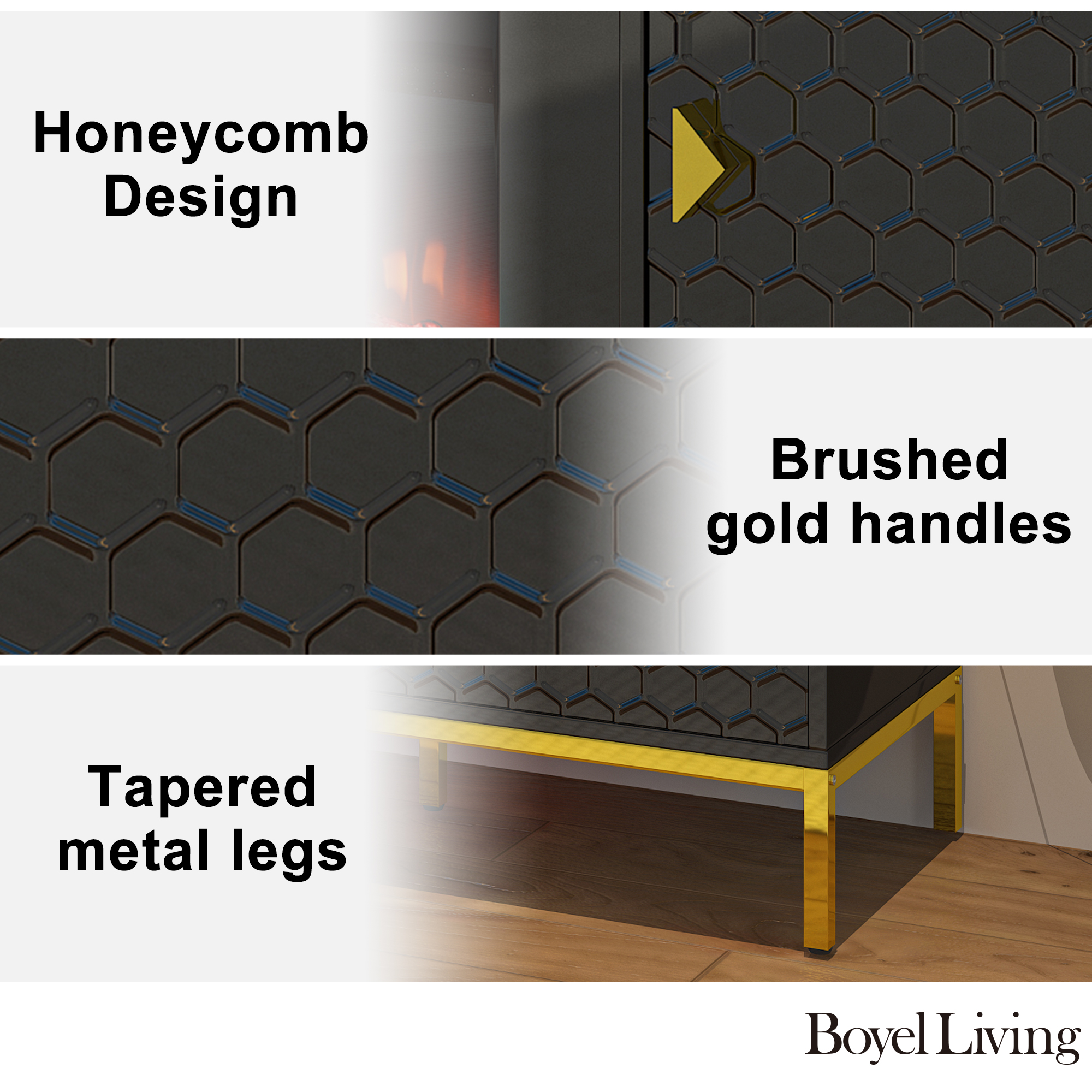 TV Stand with Built-in 36" Electric Fireplace Fits TVs Up to 75"