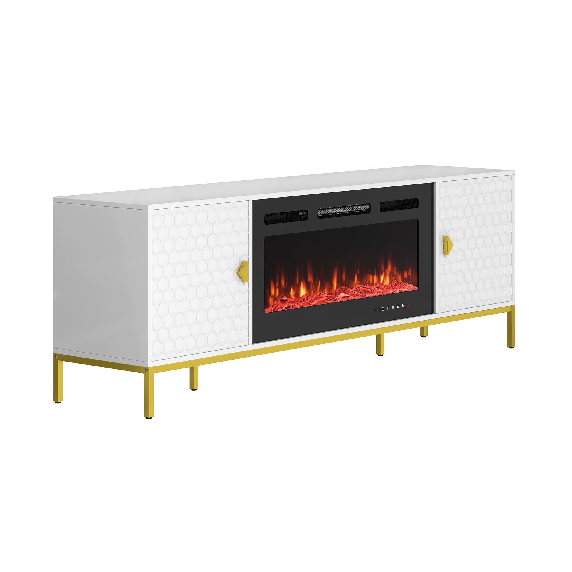 TV Stand with Built-in 36" Electric Fireplace Fits TVs Up to 75"
