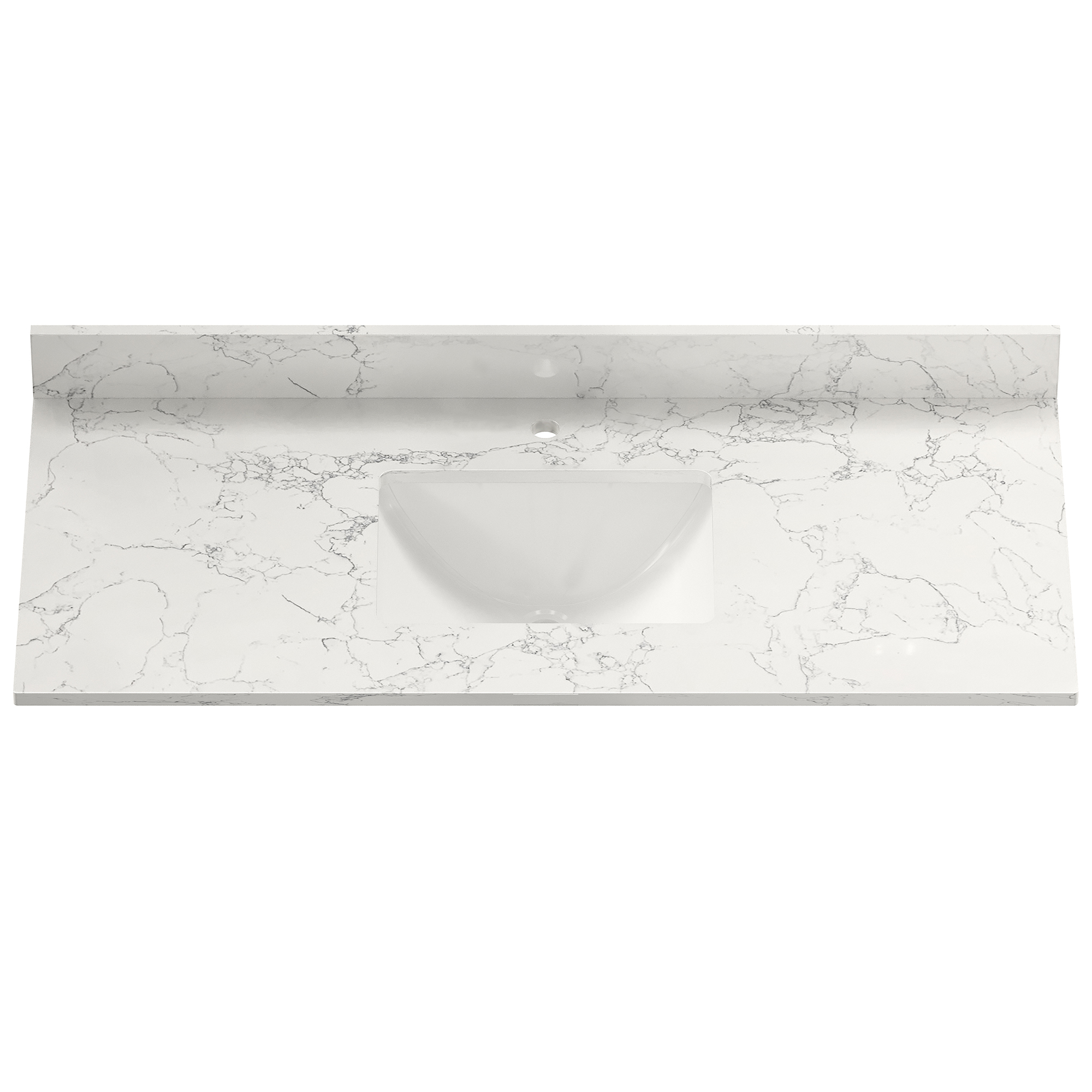 49 in. W x 22 in. D Engineered Stone Composite White Rectangular Single Sink Bathroom Vanity Top