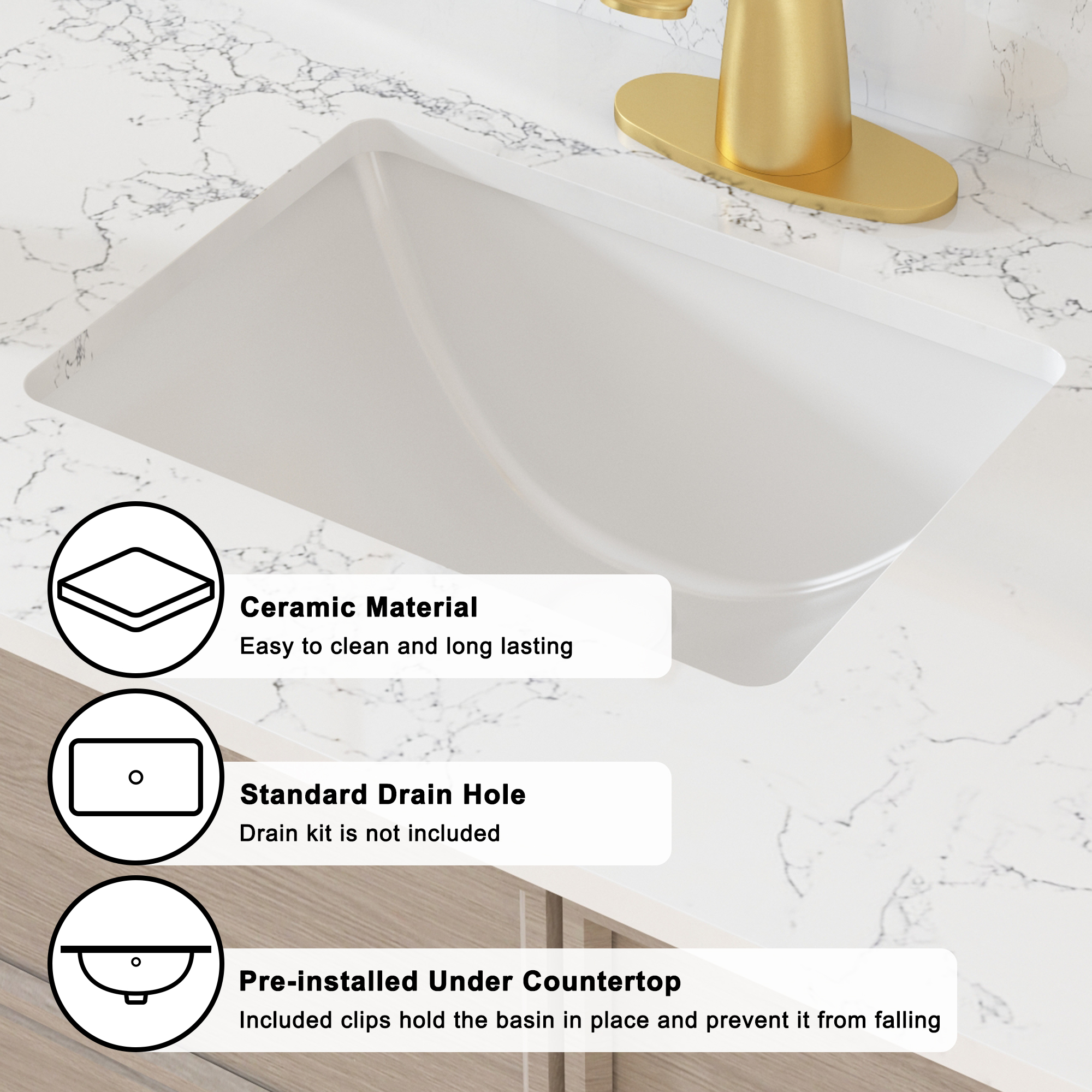 49 in. W x 22 in. D Engineered Stone Composite White Rectangular Single Sink Bathroom Vanity Top