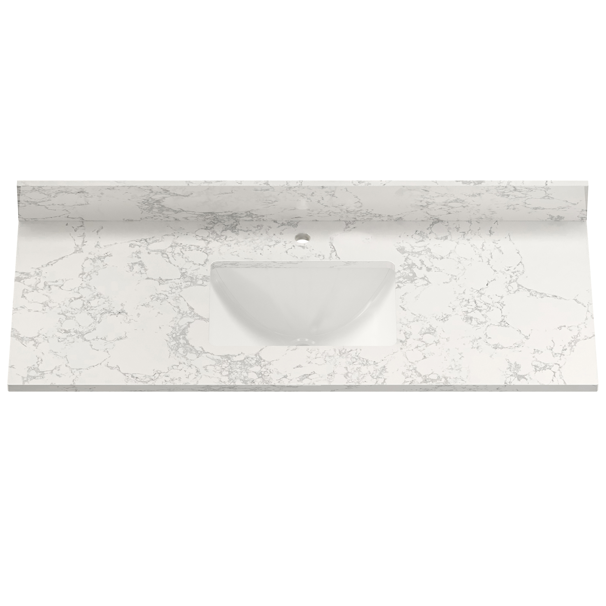 49 in. W x 22 in. D Engineered Stone Composite White Rectangular Single Sink Bathroom Vanity Top