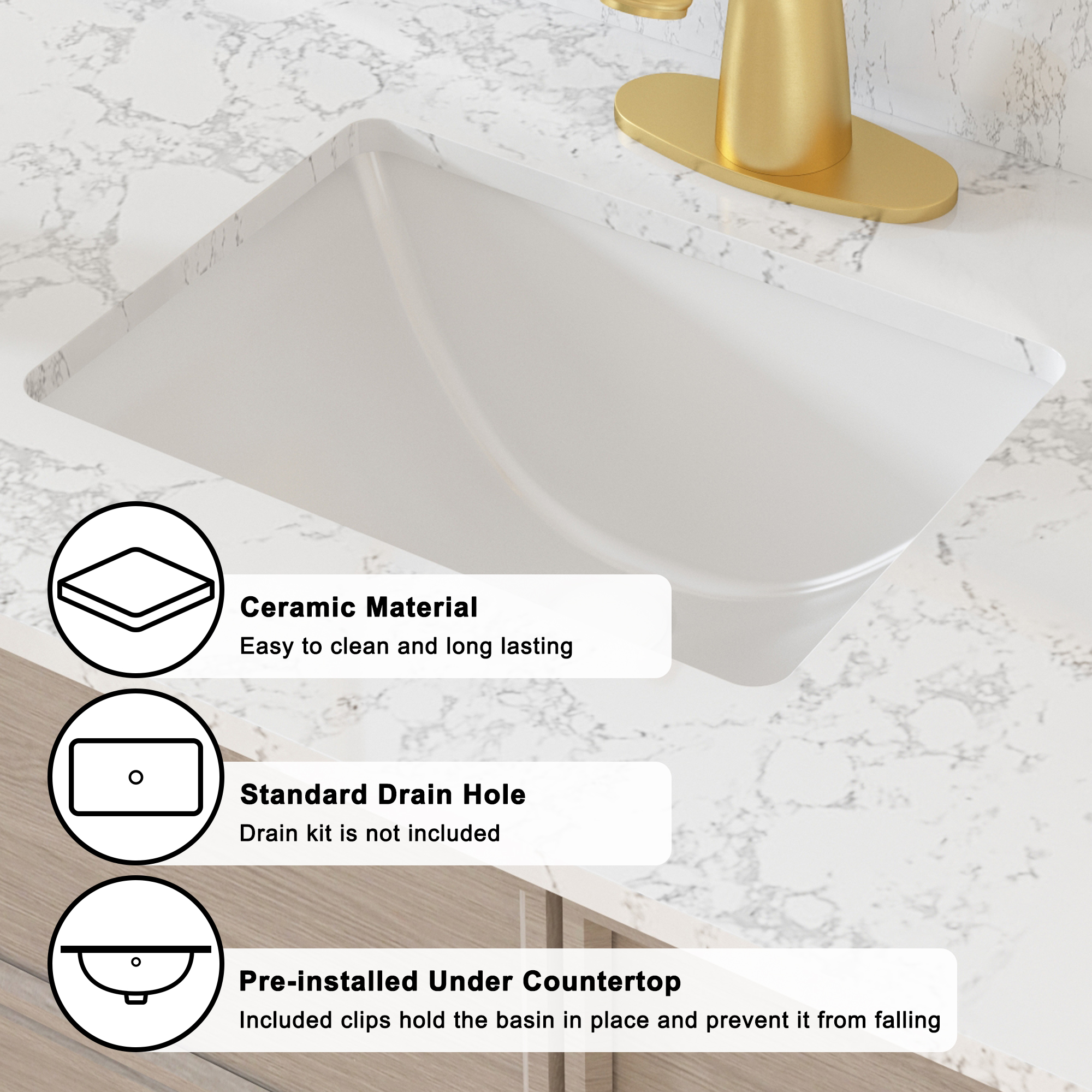 49 in. W x 22 in. D Engineered Stone Composite White Rectangular Single Sink Bathroom Vanity Top