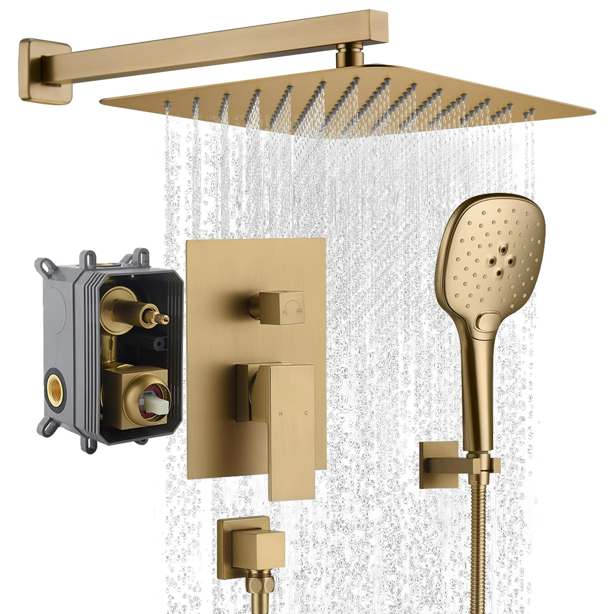 10" Wall Mounted 2 Function Dual Shower Head System with Handheld