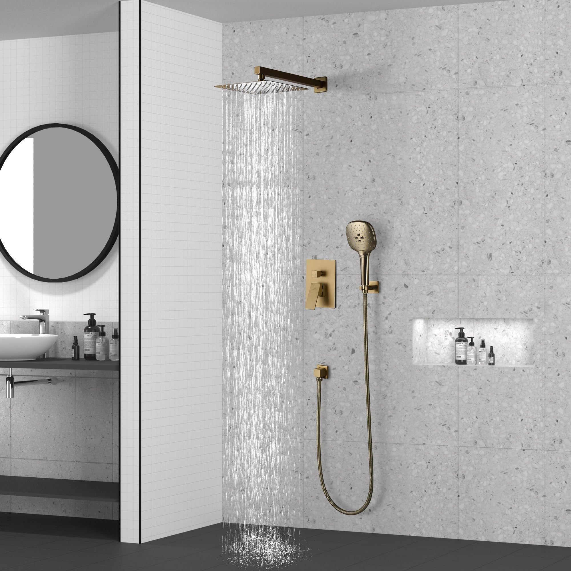 10" Wall Mounted 2 Function Dual Shower Head System with Handheld