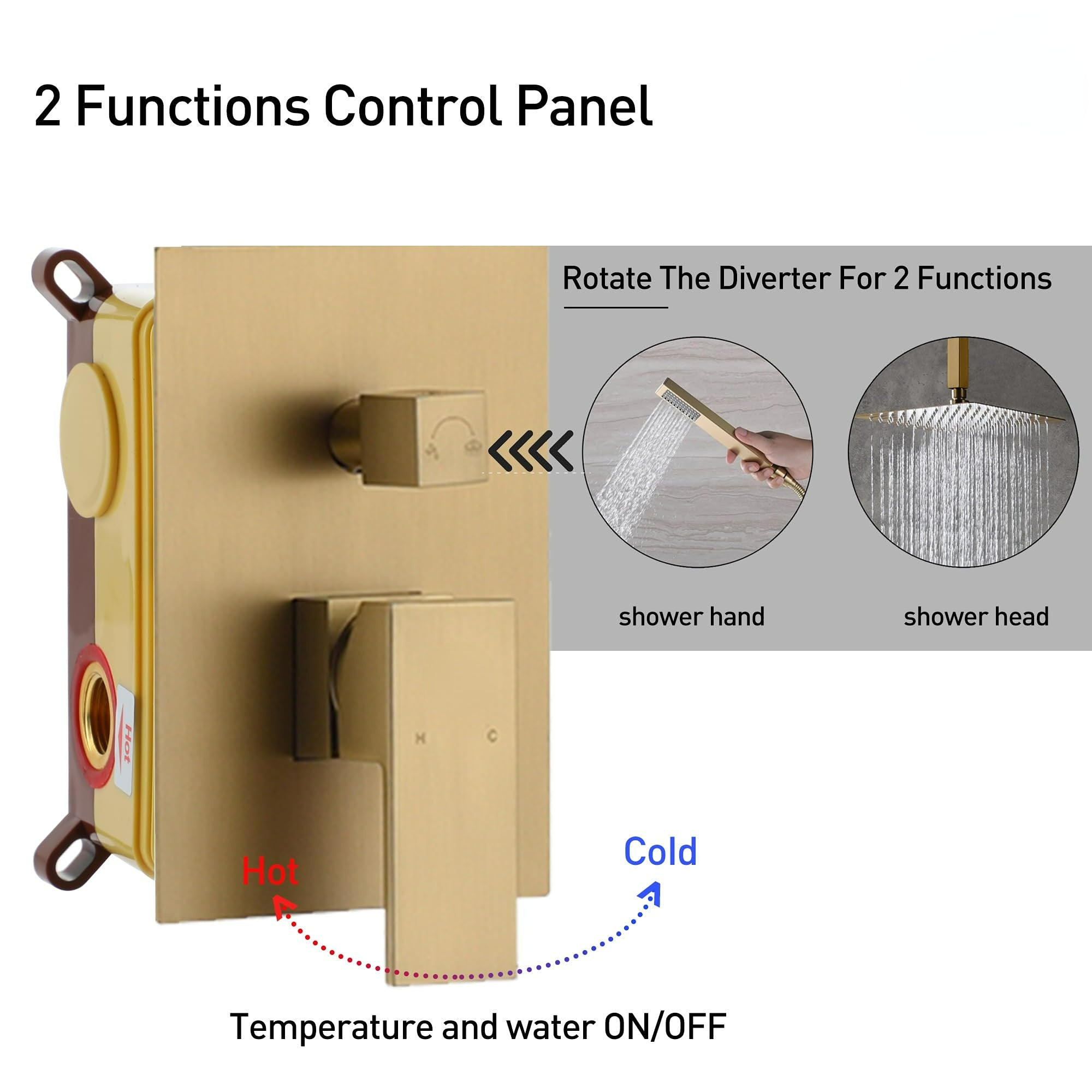 10" Wall Mounted 2 Function Dual Shower Head System with Handheld