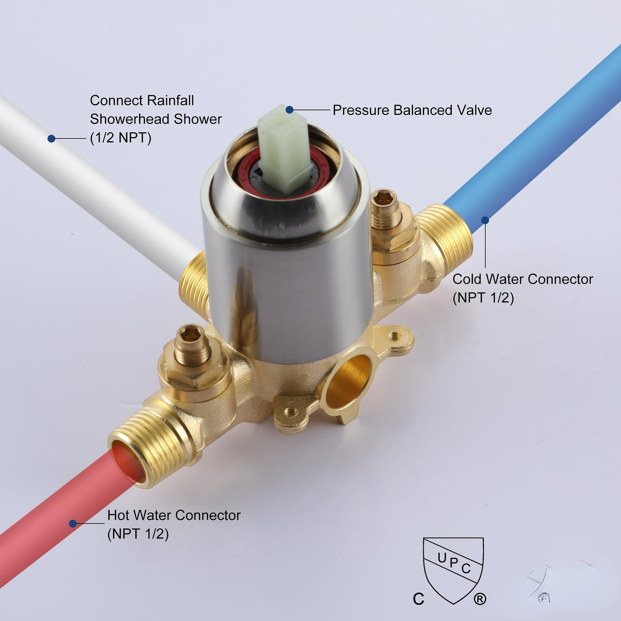 Boyel Living 10 Inch Shower Faucet Set Complete, Wall Mounted Shower System with Rainfall Shower Head Combo, Single Handle Shower Valve and Trim Kit