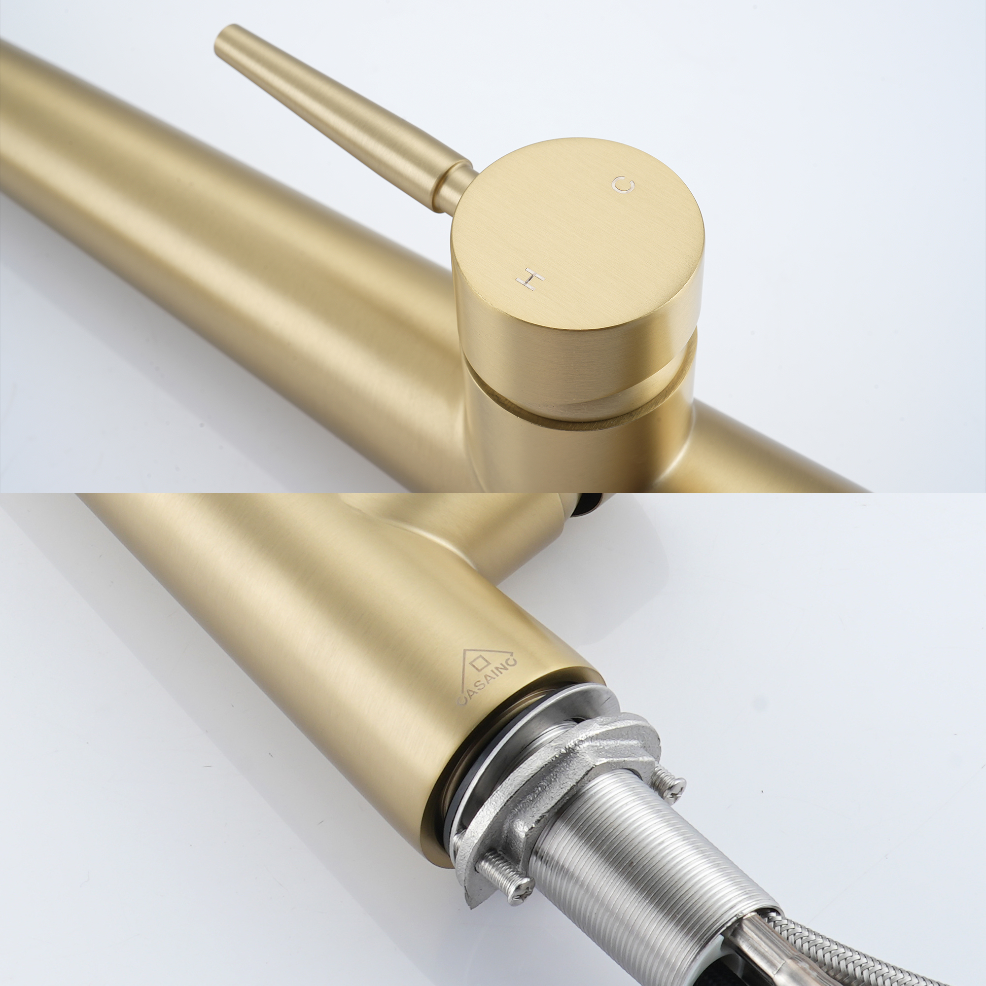 Kitchen-Faucet, Simple Kitchen Faucet with Pull Down Sprayer-Out Kitchen Sink Offers Efficient Cleaning for Kitchen Laundry Utility Rv Wet Bar -with Deck Plate -Matt Black-4